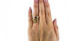 Vintage Italian Ruby Diamond 18 Karat Gold Snake Ring