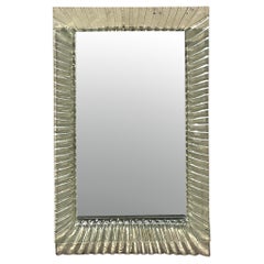 Vintage Italian Ruffle Glass Mirror After Murano