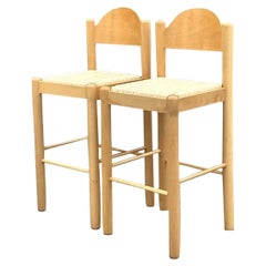 Vintage Italian Rush Seat Padova Barstools - Set of 2