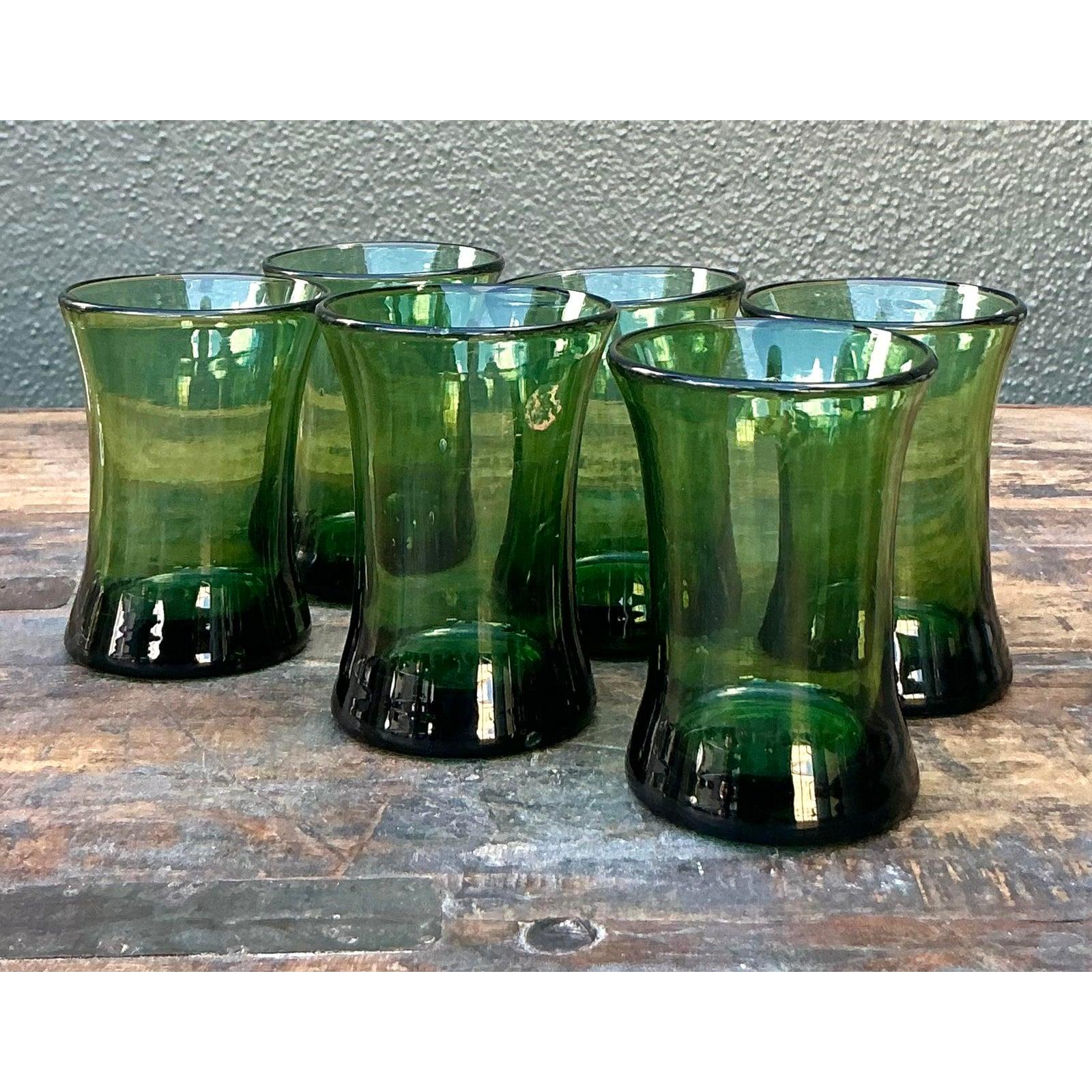 Vintage Italian Rustic Glass Schnapsgläser - Set von 6 im Angebot 4