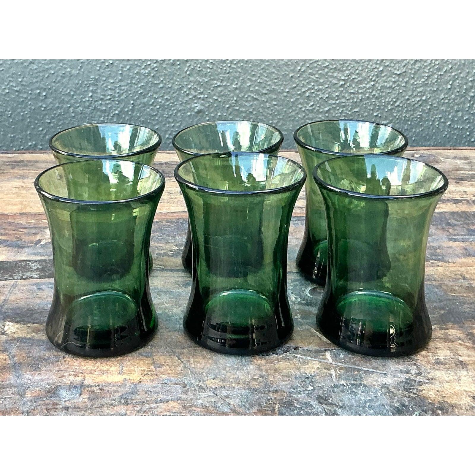 Vintage Italian Rustic Glass Schnapsgläser - Set von 6 im Angebot 5