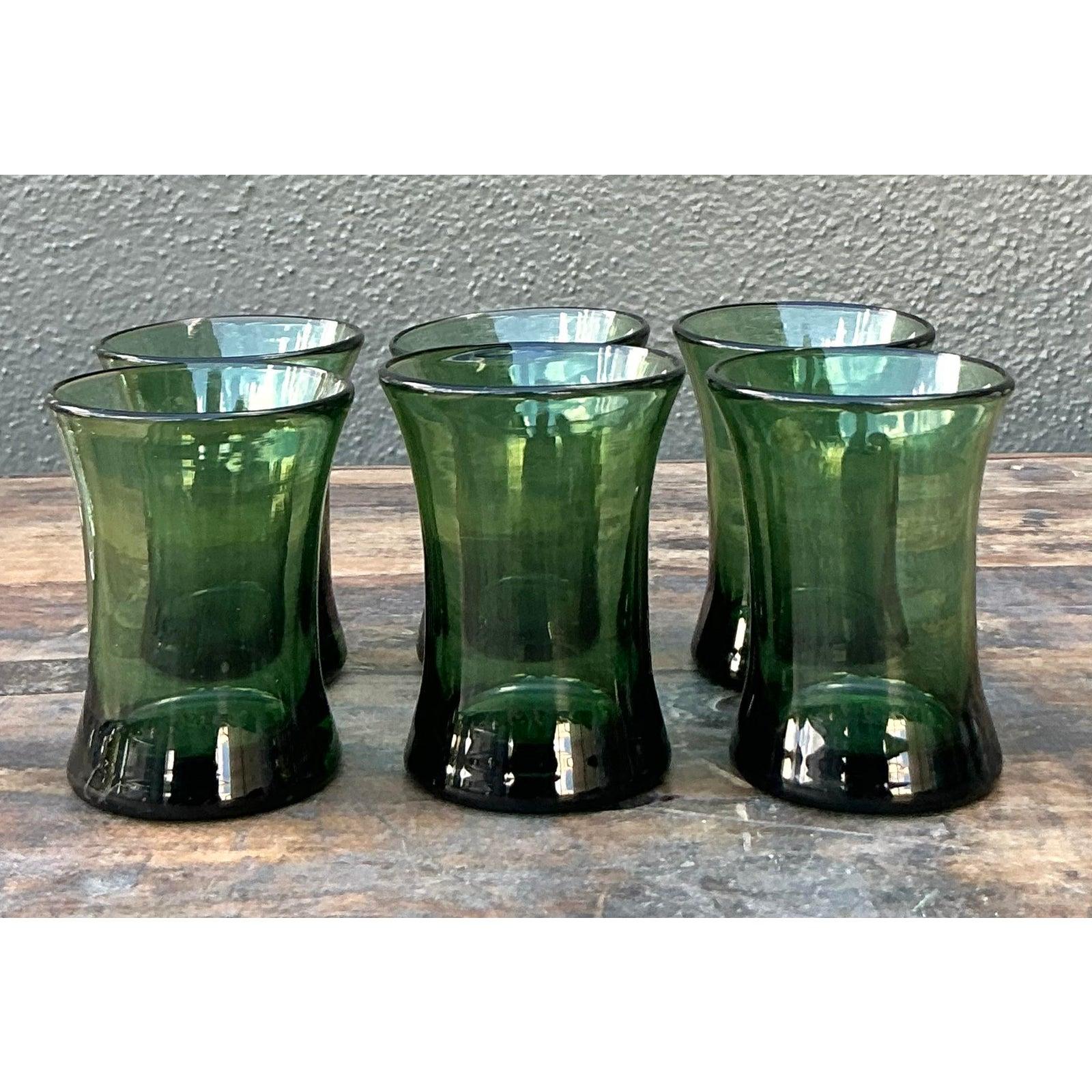 Vintage Italian Rustic Glass Schnapsgläser - Set von 6 im Angebot 3