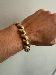 Vintage Italian San Marco (Macaroni) Bracelet in Thick 14K Yellow 44.8 grams