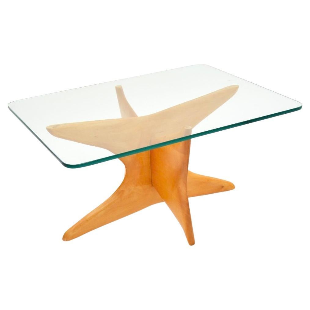 Mesa auxiliar vintage italiana de madera satinada en venta