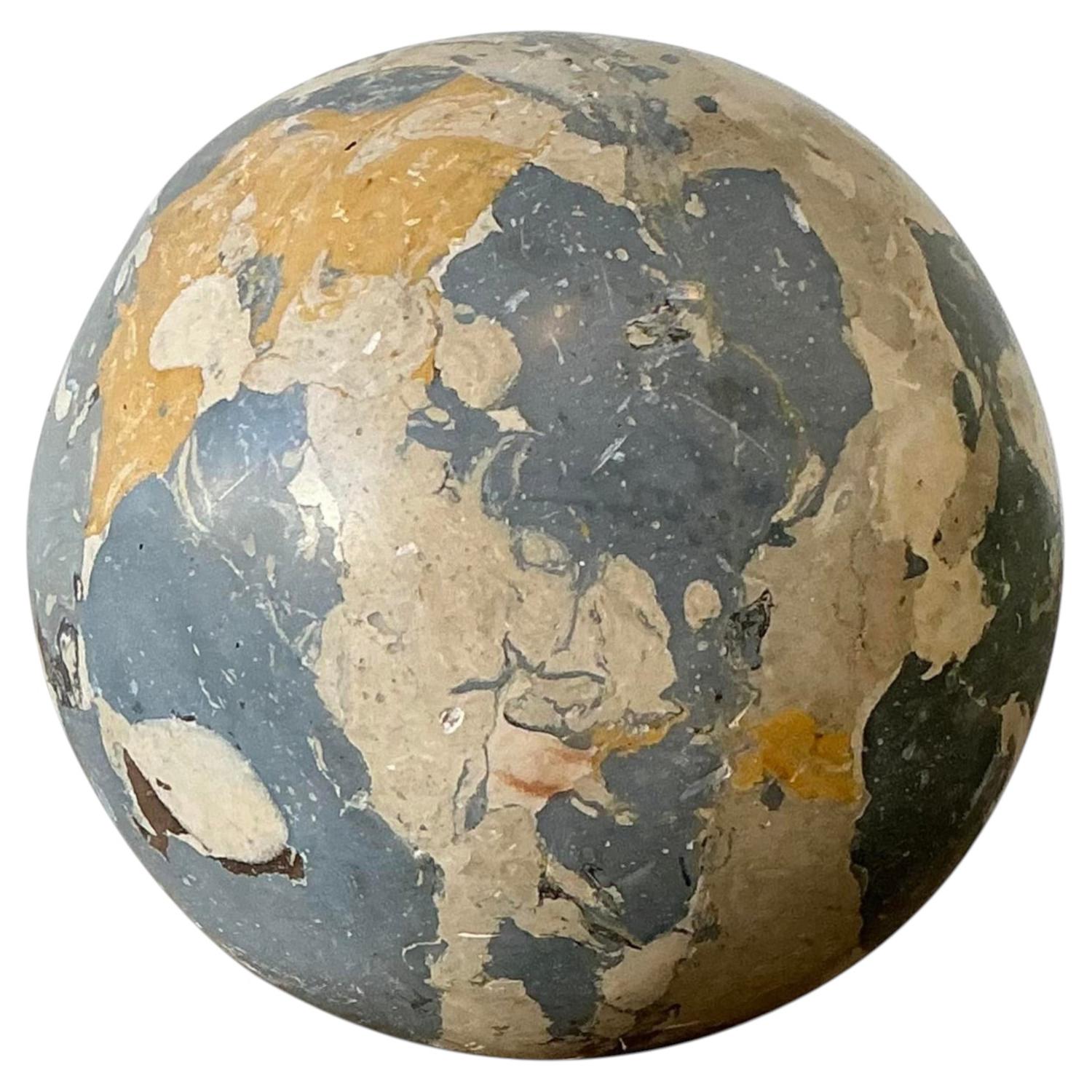 Vintage Italian Scagliola Artisanal Pigmented Plaster Sphere