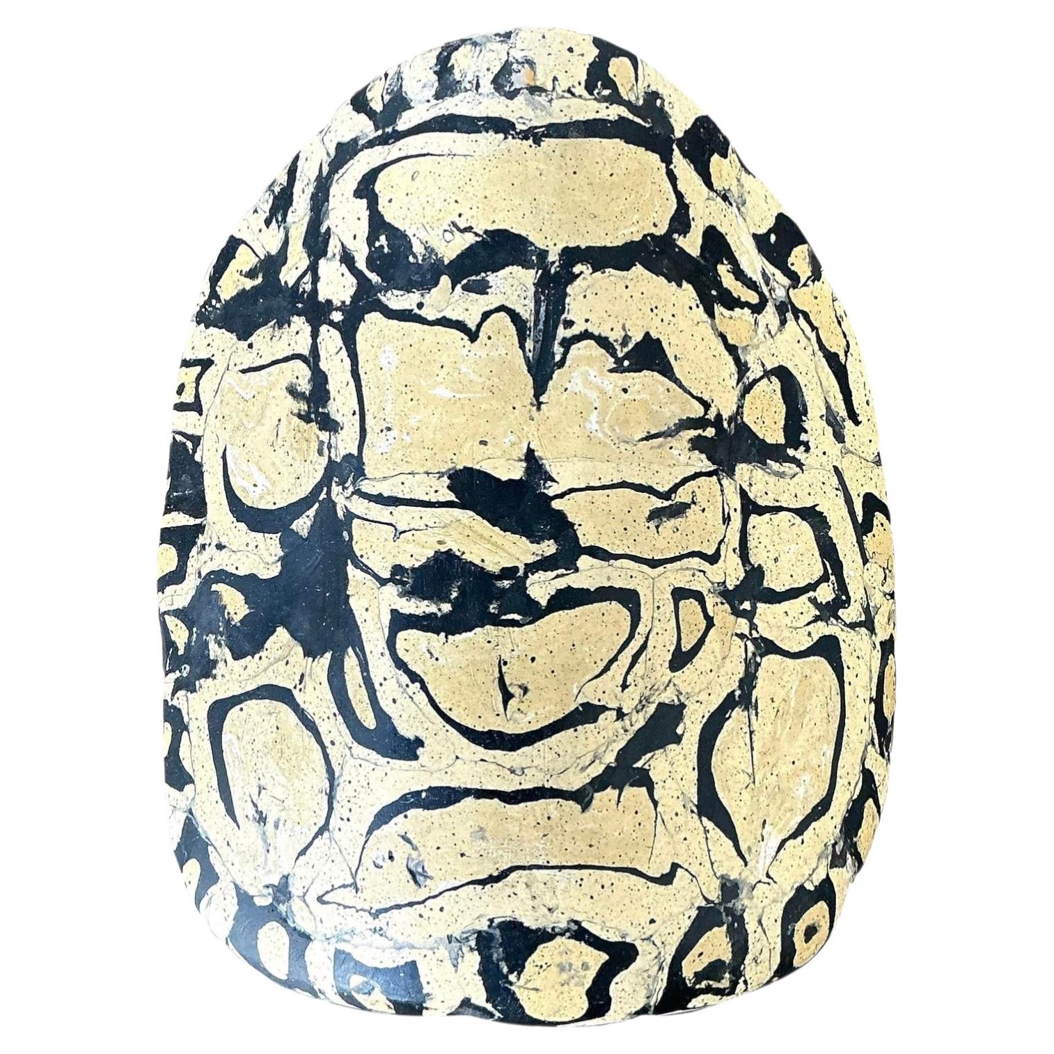 Guscio di tartaruga in gesso pigmentato italiano vintage Scagliola