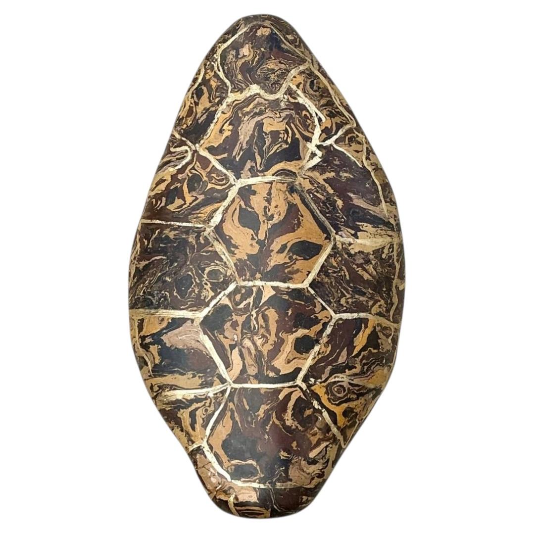 Guscio di tartaruga in gesso pigmentato italiano vintage Scagliola