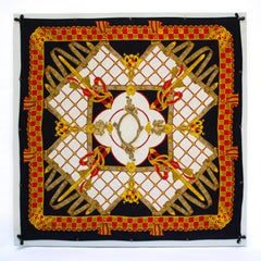 Vintage Italian Scarf with 18th Century Italian Floral Fragments