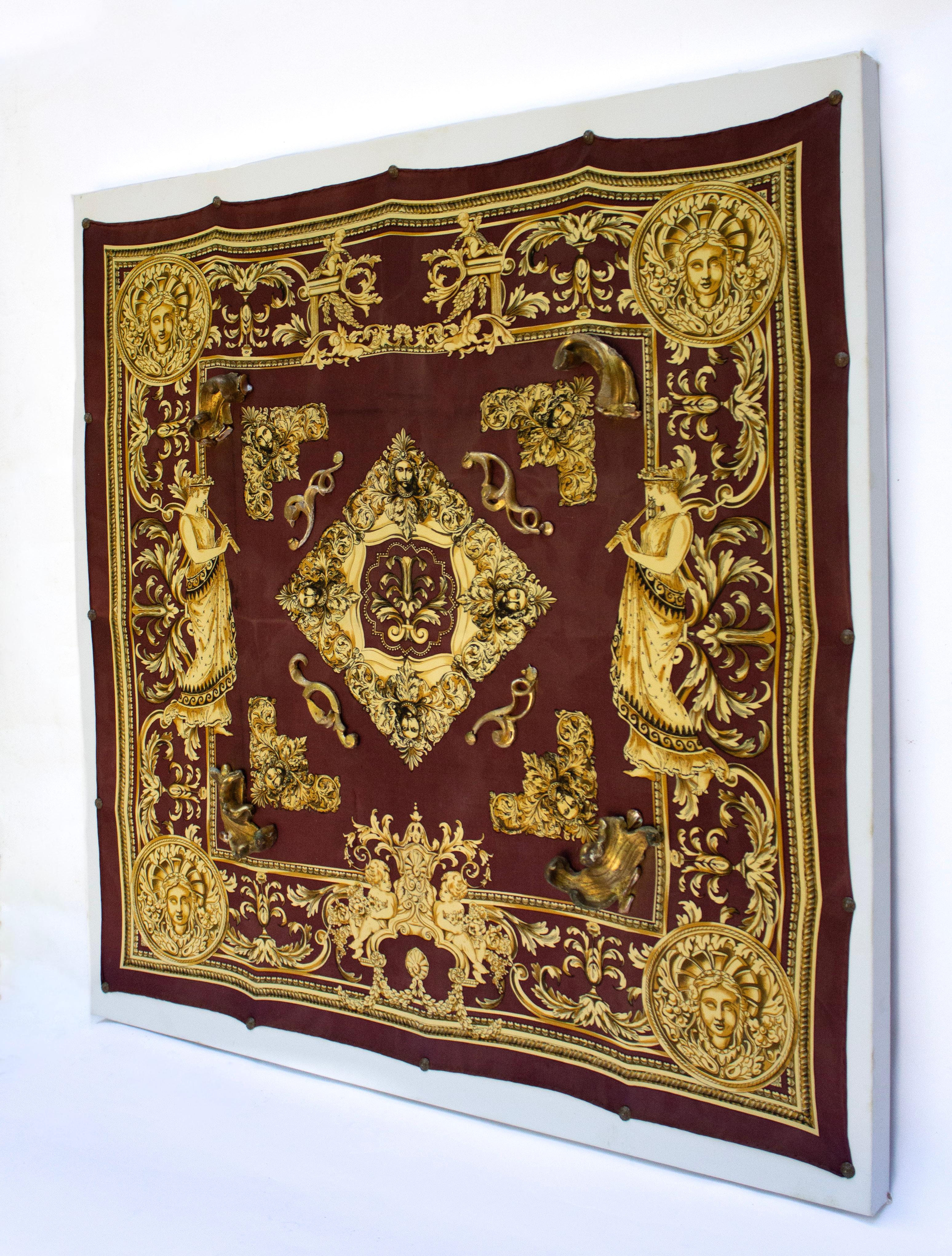 Italienisches Vintage-Tuch mit italienischen Fragmenten aus dem 18. Jahrhundert und Barockperlen im Angebot 1