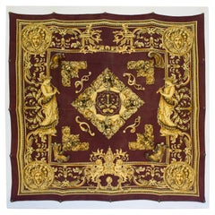 Vintage Italian Scarf with 18th Century Italian Fragments and Baroque Pearls