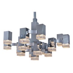 Vintage Italian Sciolari Cubic Chandelier