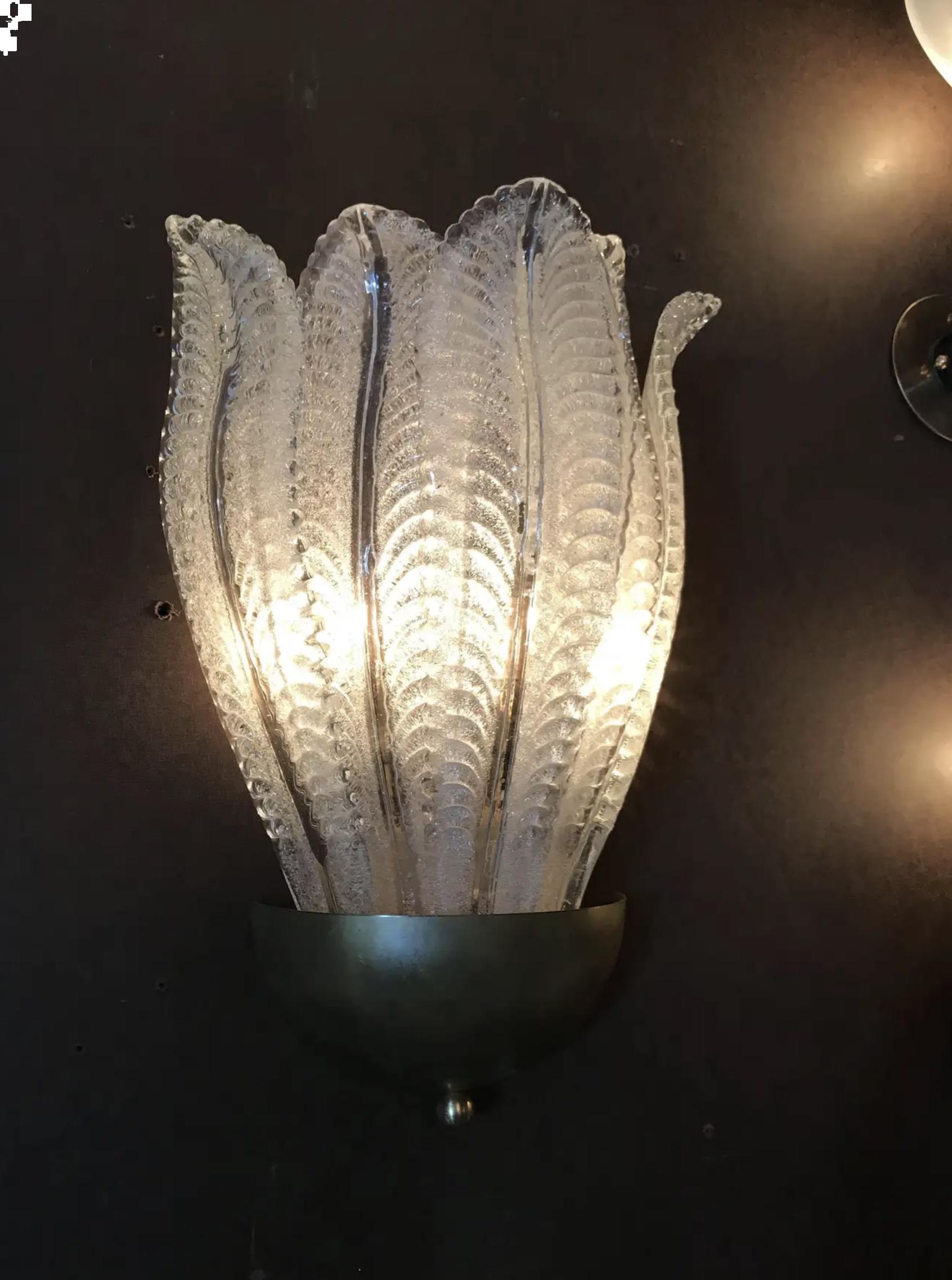 Vintage Italian Sconces Designed by Barovier E Toso, circa 1960s 1