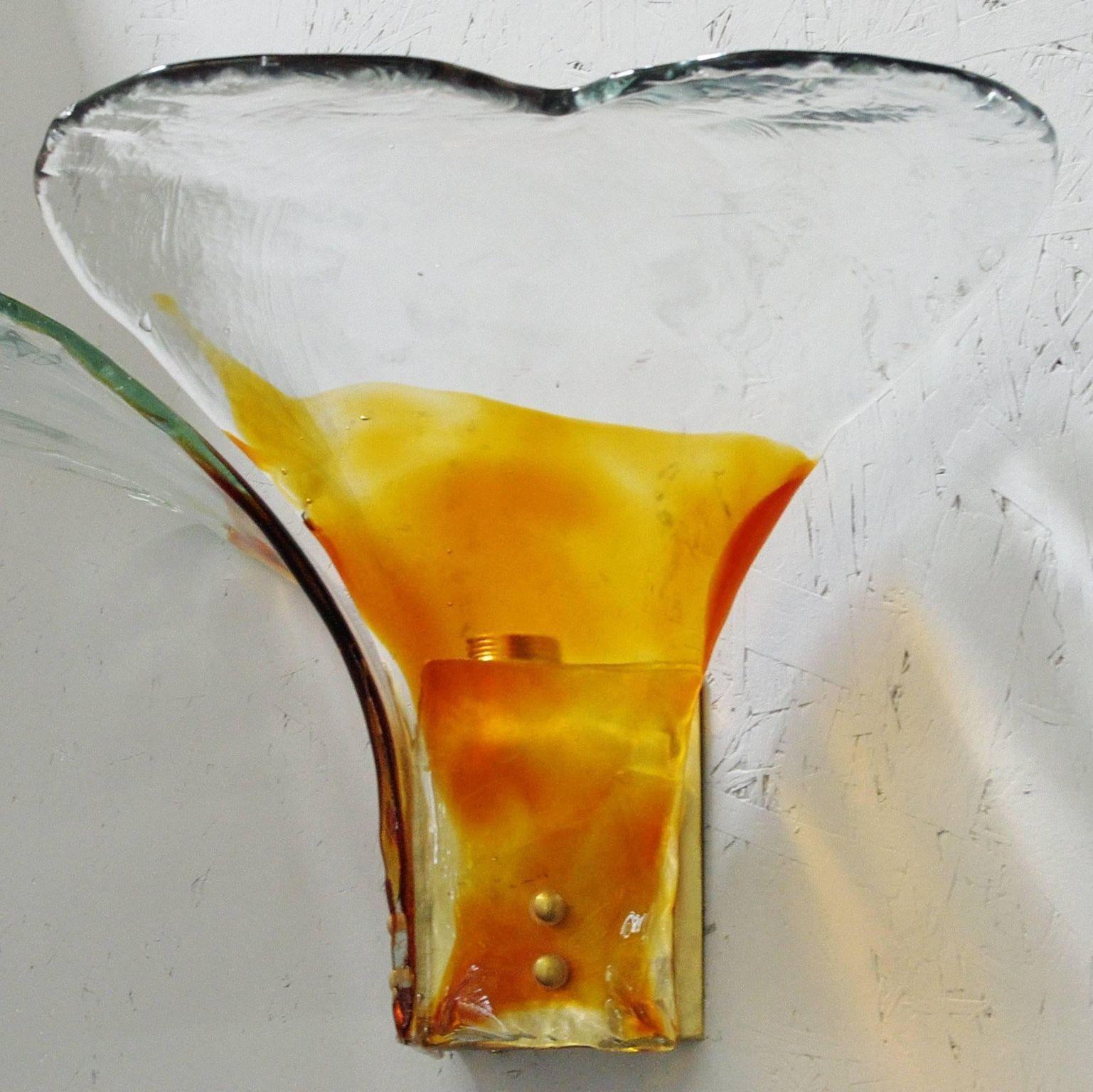 Apliques Vintage Italianos de Cristal de Murano Soplado a Mano de Carlo Nason mediados del siglo XX en venta