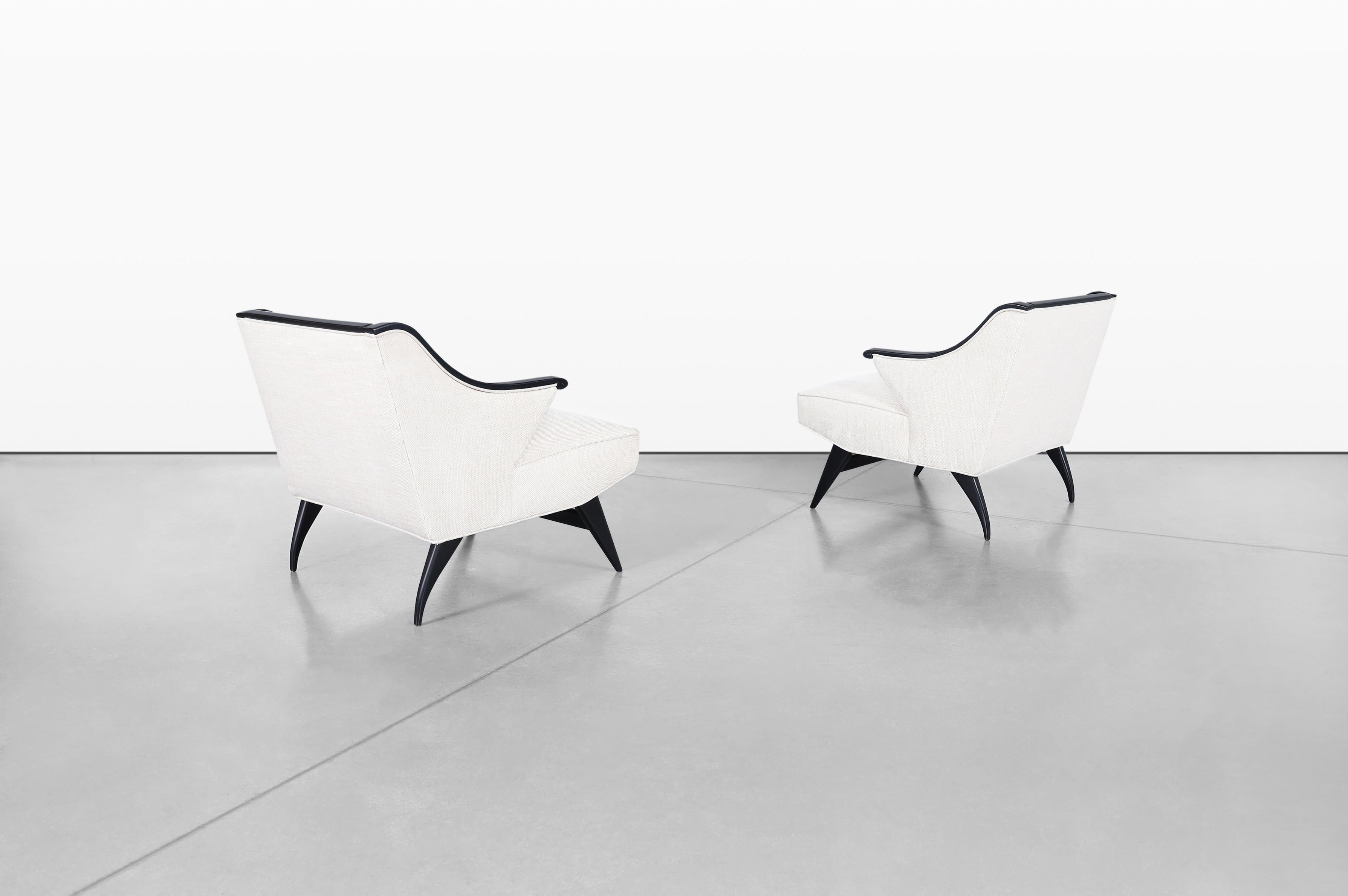 Mid-20th Century Vintage Italian Sculptural Lounge Chairs For Sale