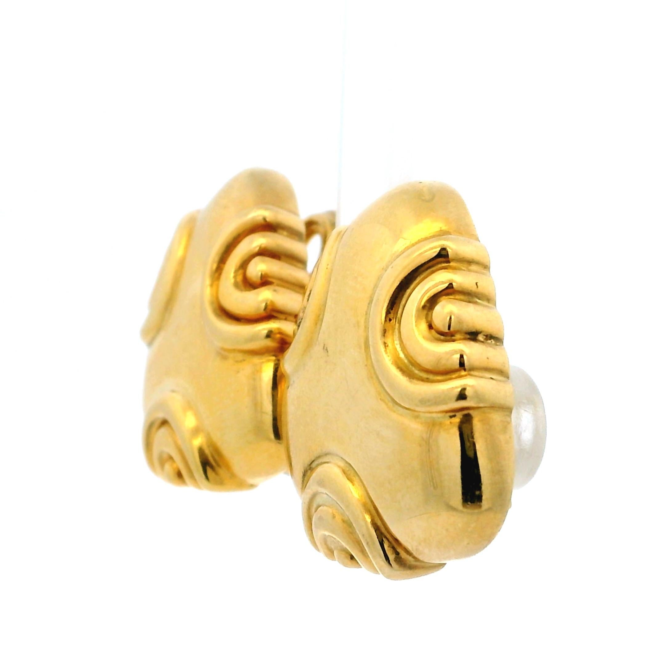 Vintage Italian Sculptural Swirl Clip-On-Ohrringe in 18K Gelbgold im Angebot 6
