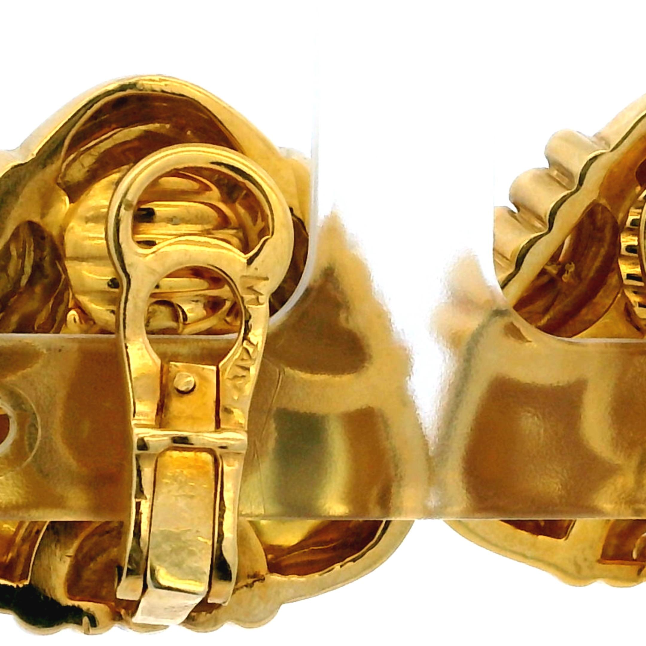 Vintage Italian Sculptural Swirl Clip-On-Ohrringe in 18K Gelbgold im Angebot 2