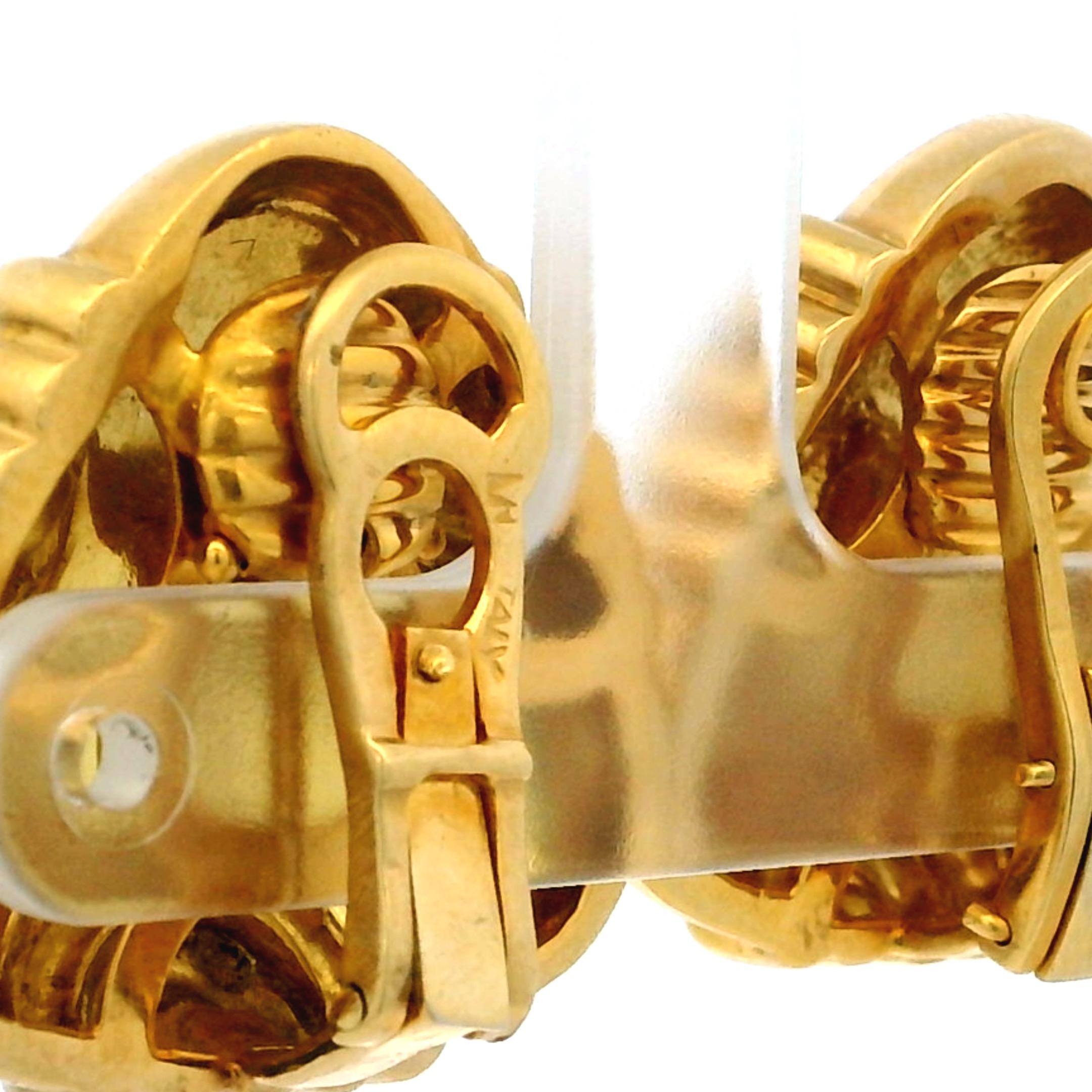 Vintage Italian Sculptural Swirl Clip-On-Ohrringe in 18K Gelbgold im Angebot 4