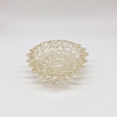 Vintage Italian Seguso "Rostrato" Small Decorative Bowl in Clear Murano Glass