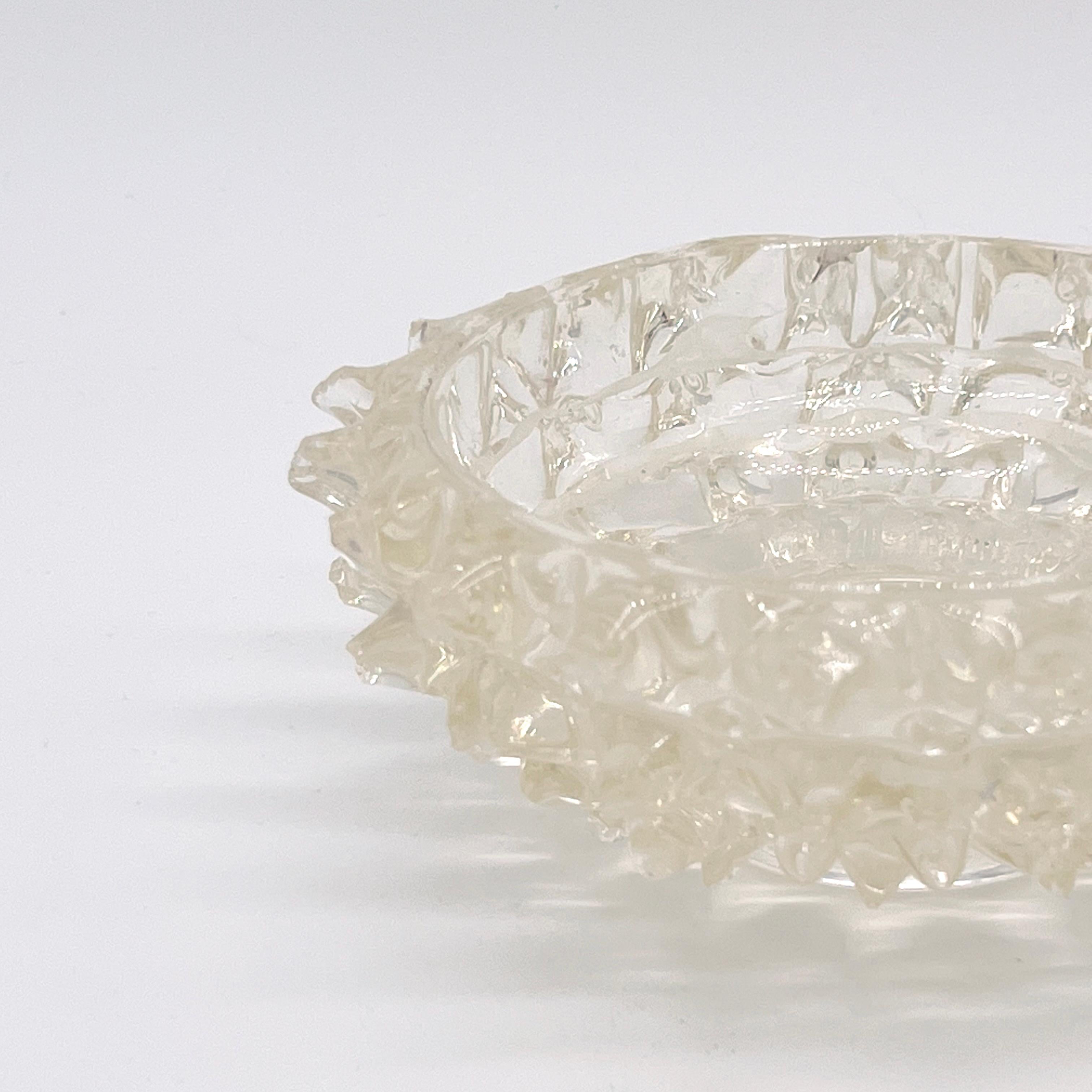Kleine dekorative italienische Seguso-Schale „Rostrato“ aus klarem Muranoglas (Mitte des 20. Jahrhunderts) im Angebot