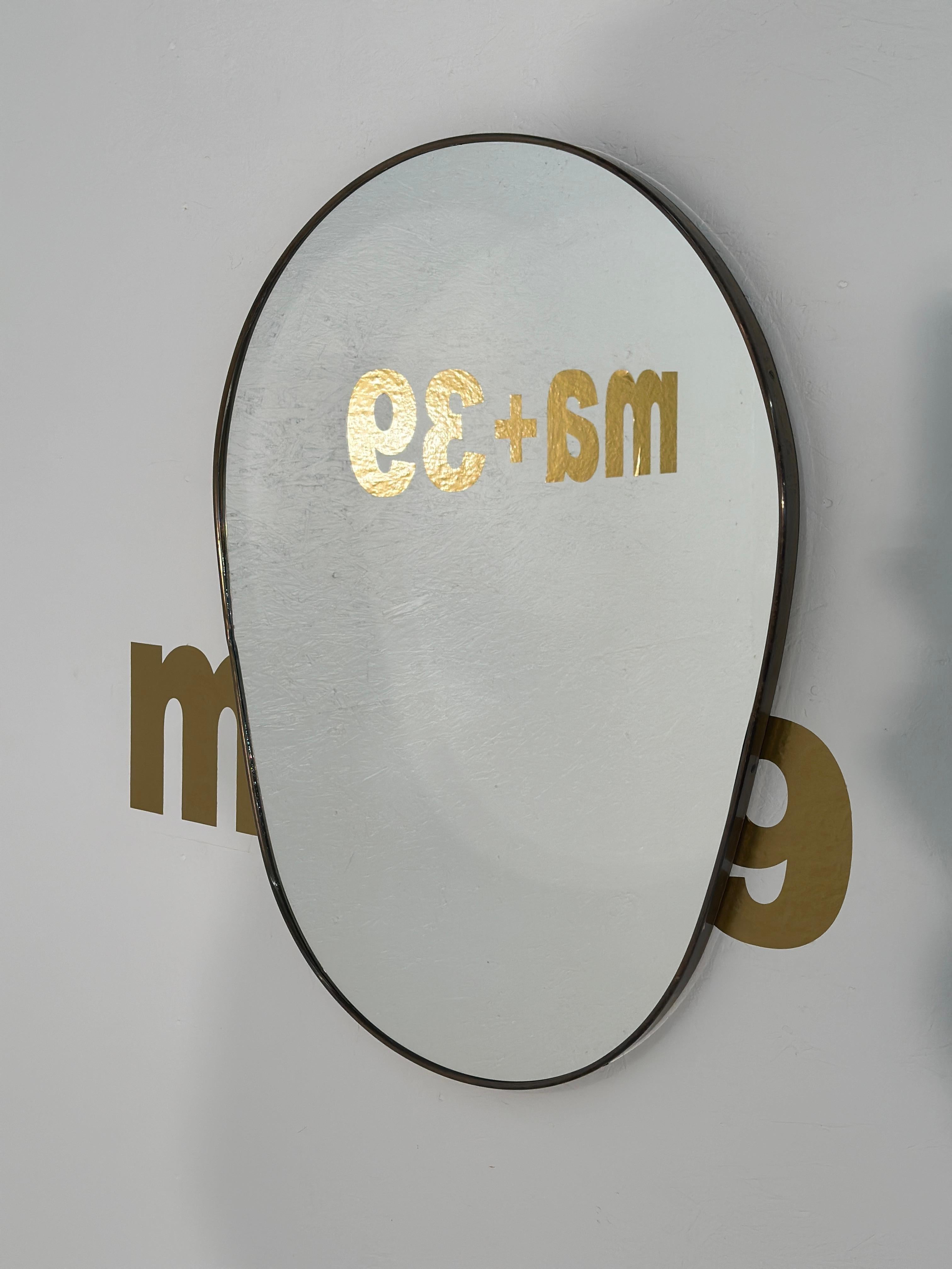 Late 20th Century Vintage Italian Semi Oval Wall Mirror 1970s For Sale