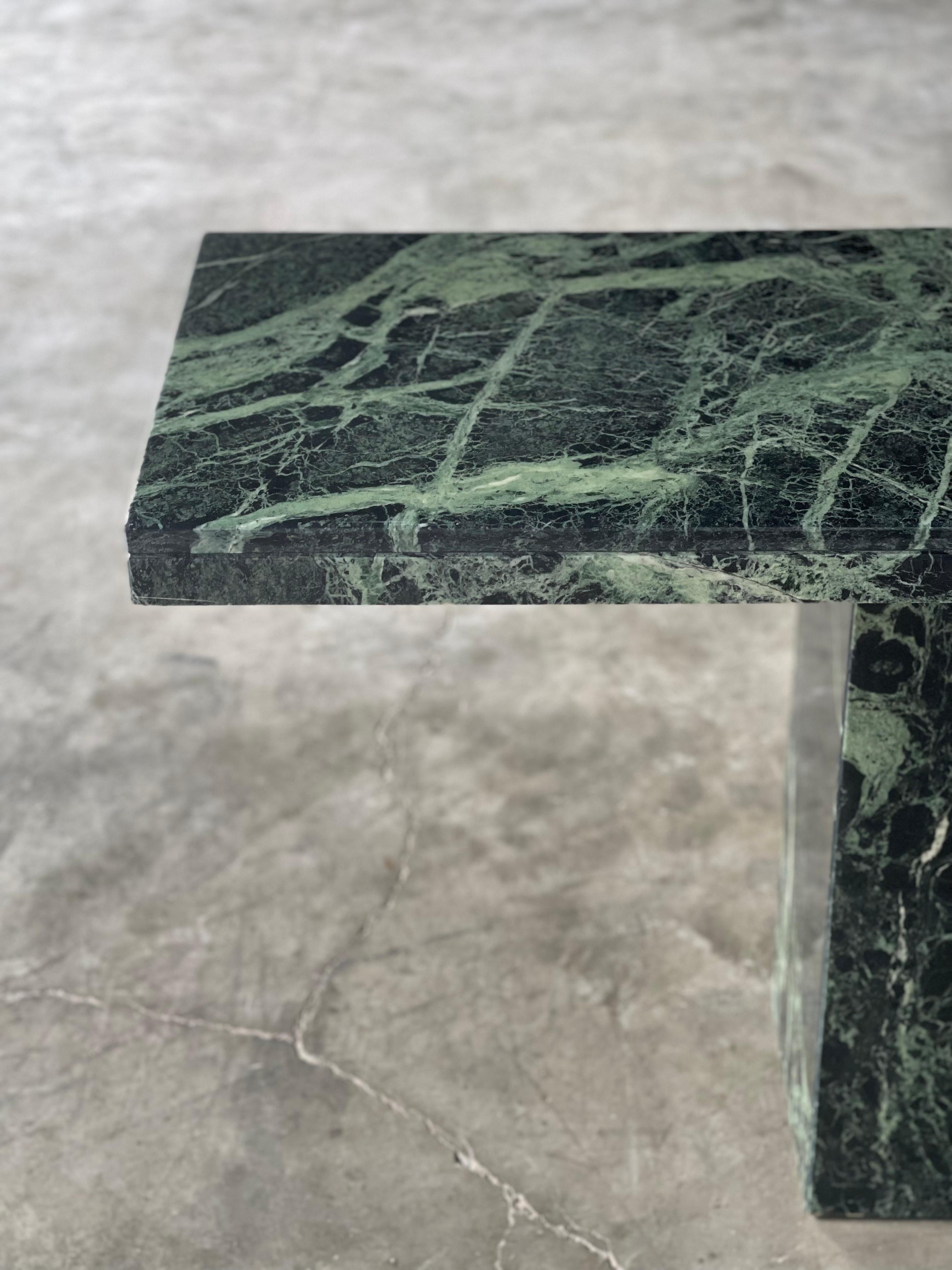 Vintage Italian Serpentine Green Marble Console Table 1