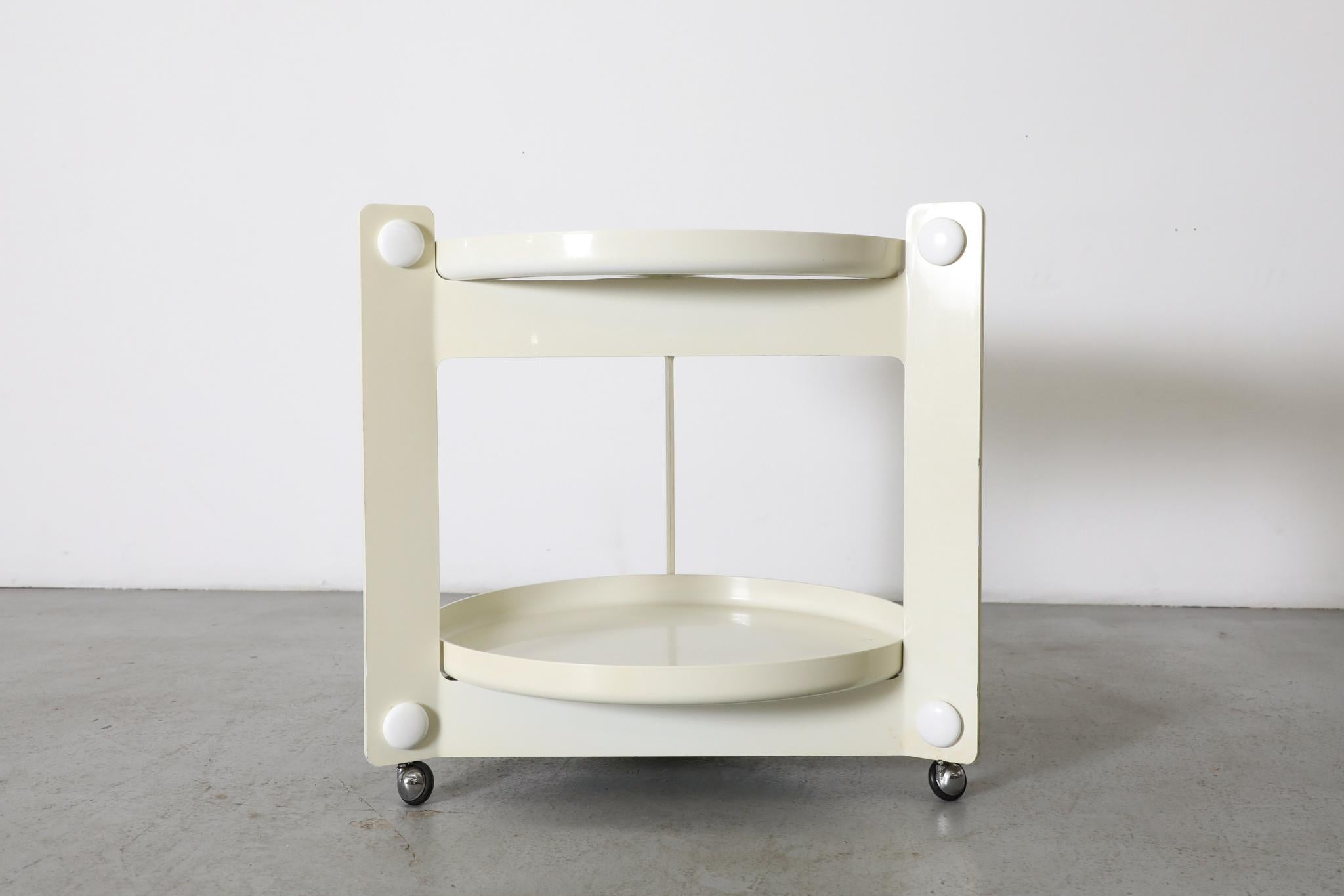 Vintage Italian Serving Cart By Luigi Massoni For Guzzini, 1970’s For Sale 4