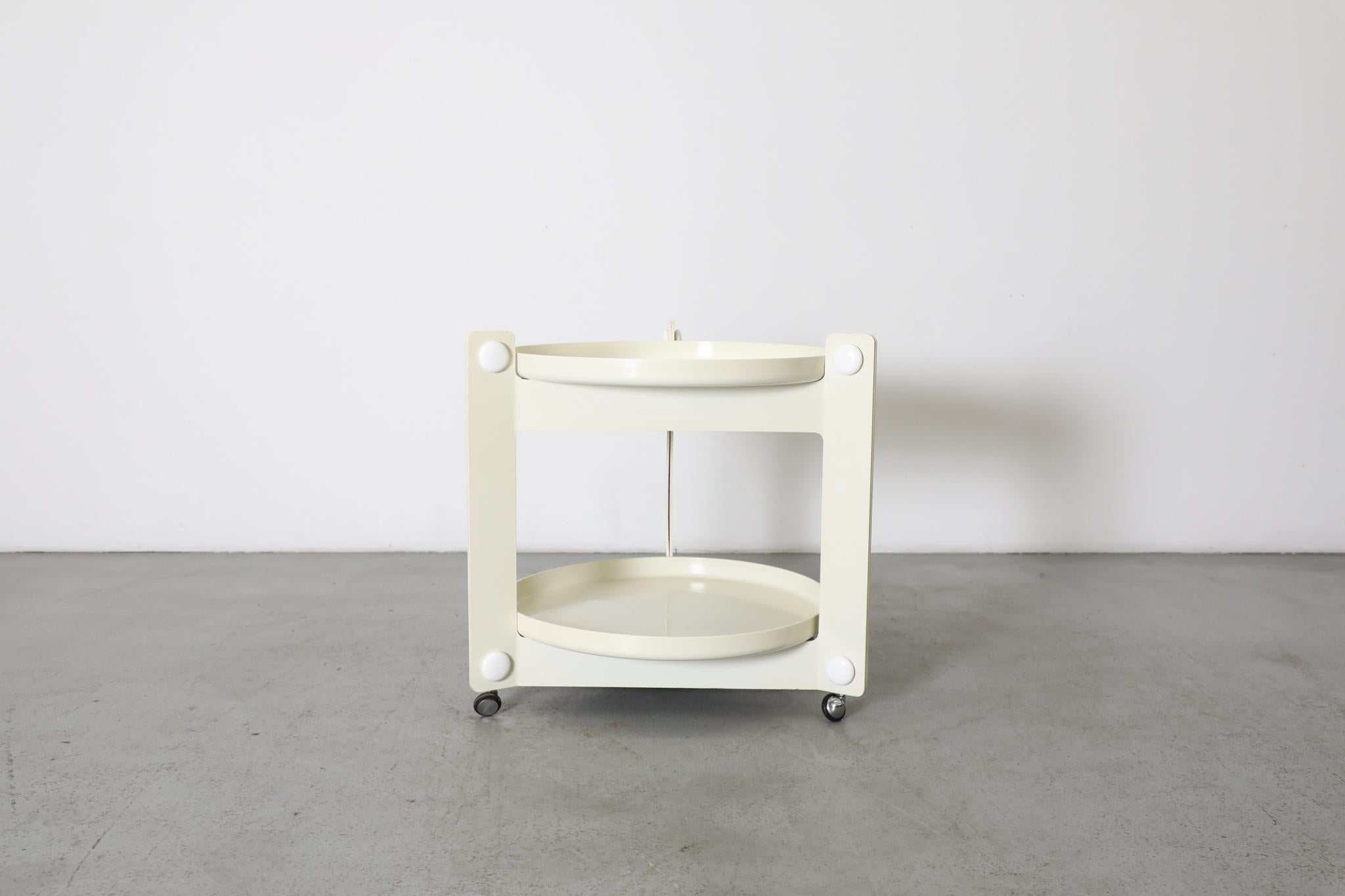 Mid-Century Modern Vintage Italian Serving Cart By Luigi Massoni For Guzzini, 1970’s For Sale