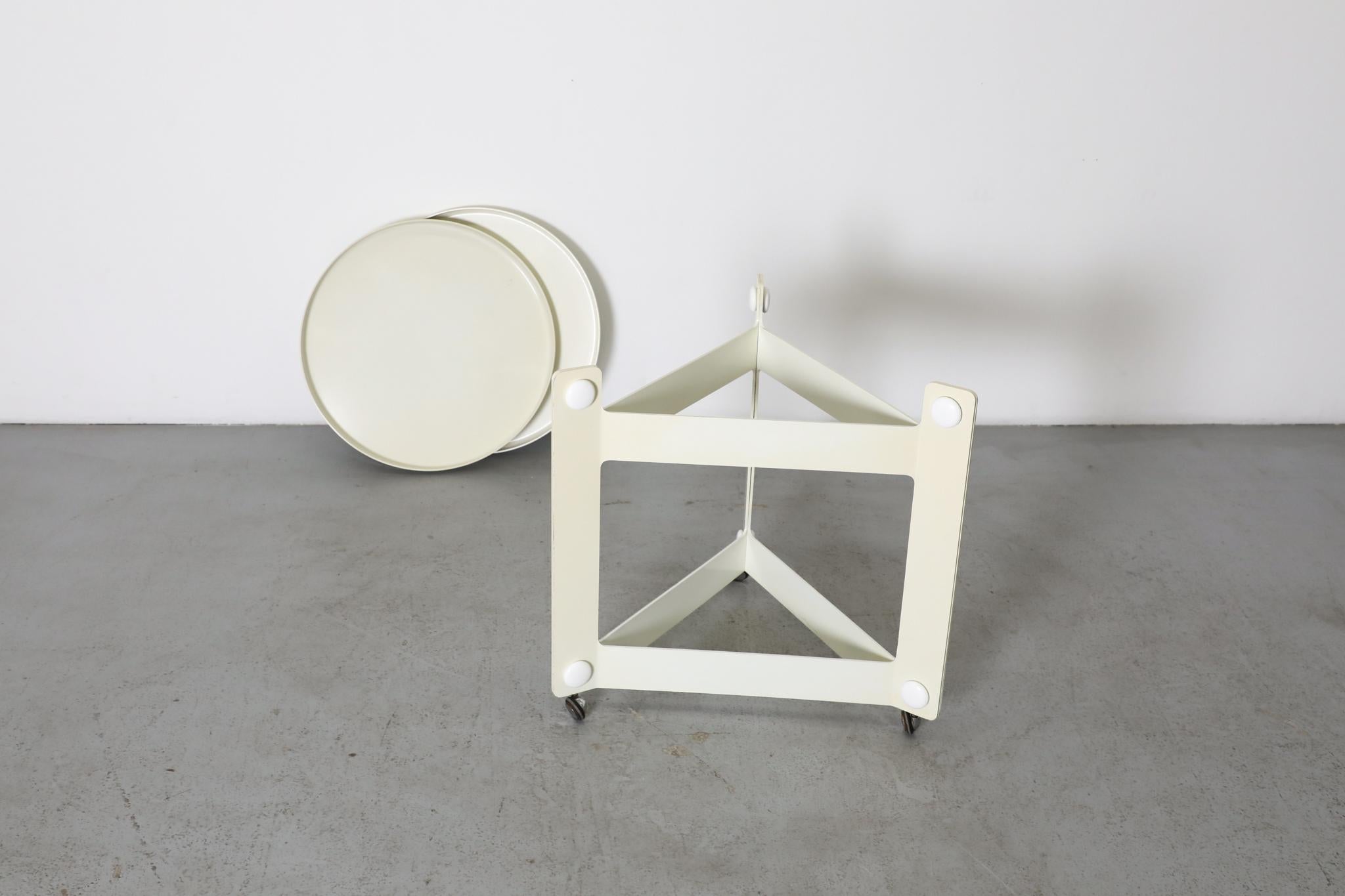 Vintage Italian Serving Cart By Luigi Massoni For Guzzini, 1970’s For Sale 3