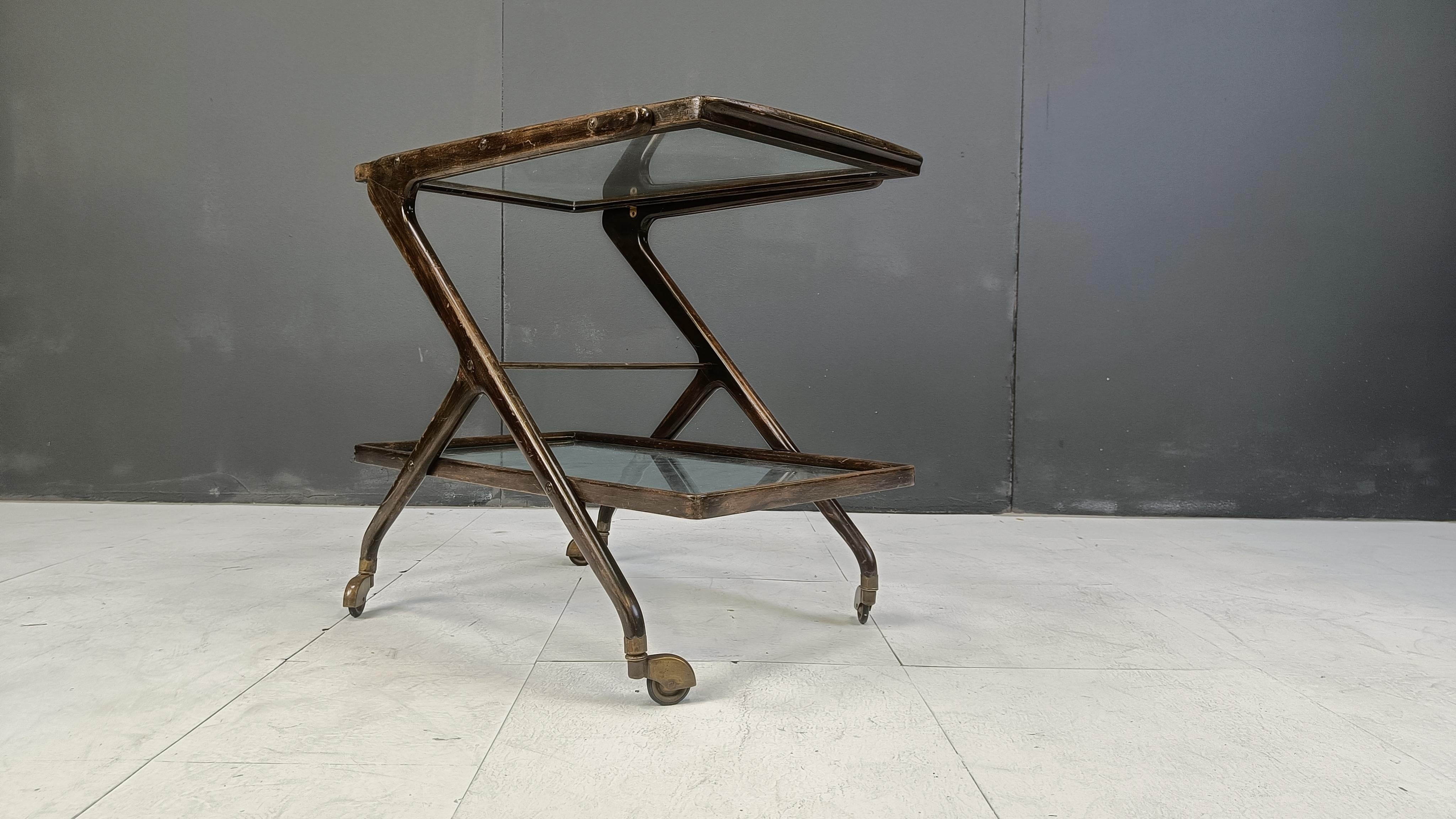 Legno Carrello da portata italiano vintage, anni '50 in vendita