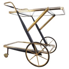 Retro Italian Serving Trolley Attributed to Cesare Lacca, 1960s
