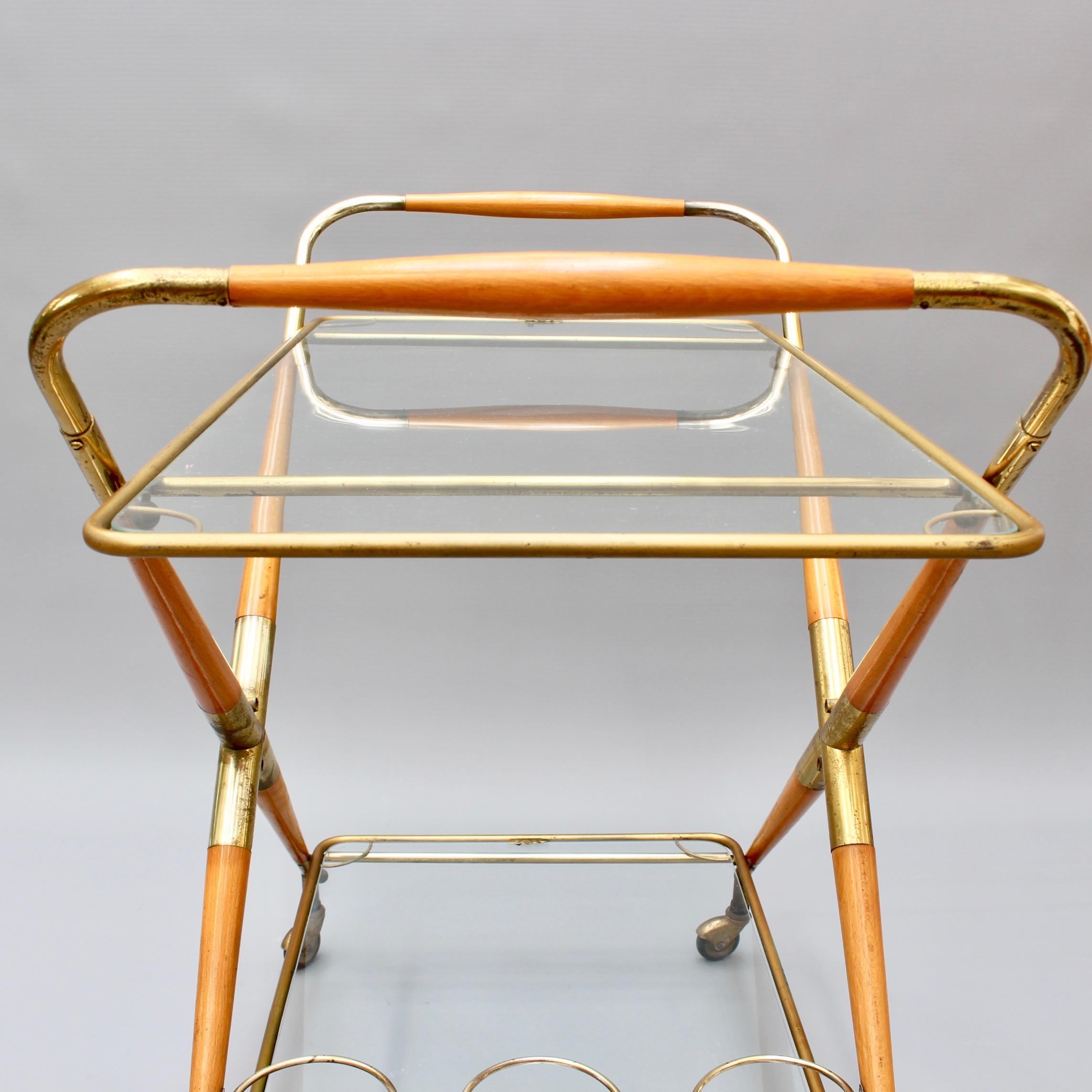 Vintage Italian Serving Trolley or Bar Cart by Cesare Lacca, circa 1950s 4