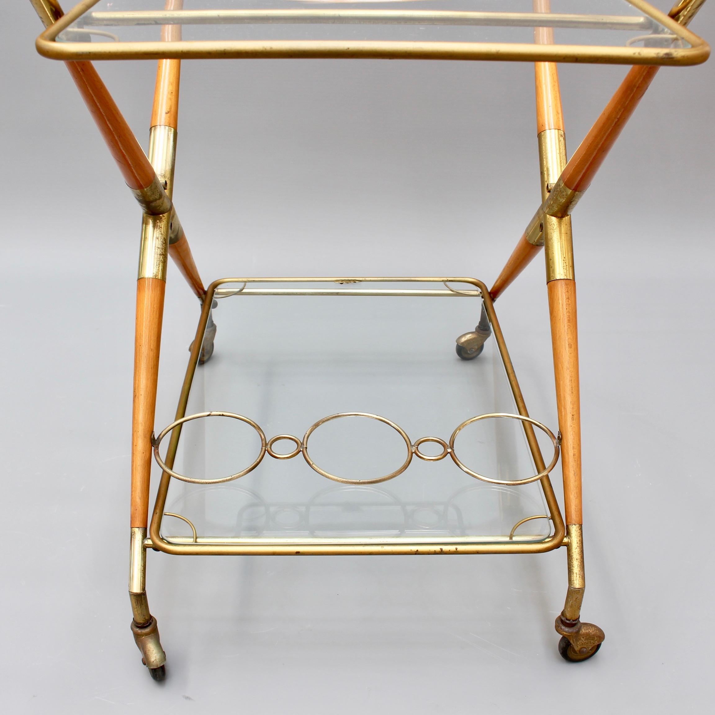 Vintage Italian Serving Trolley or Bar Cart by Cesare Lacca, circa 1950s 5