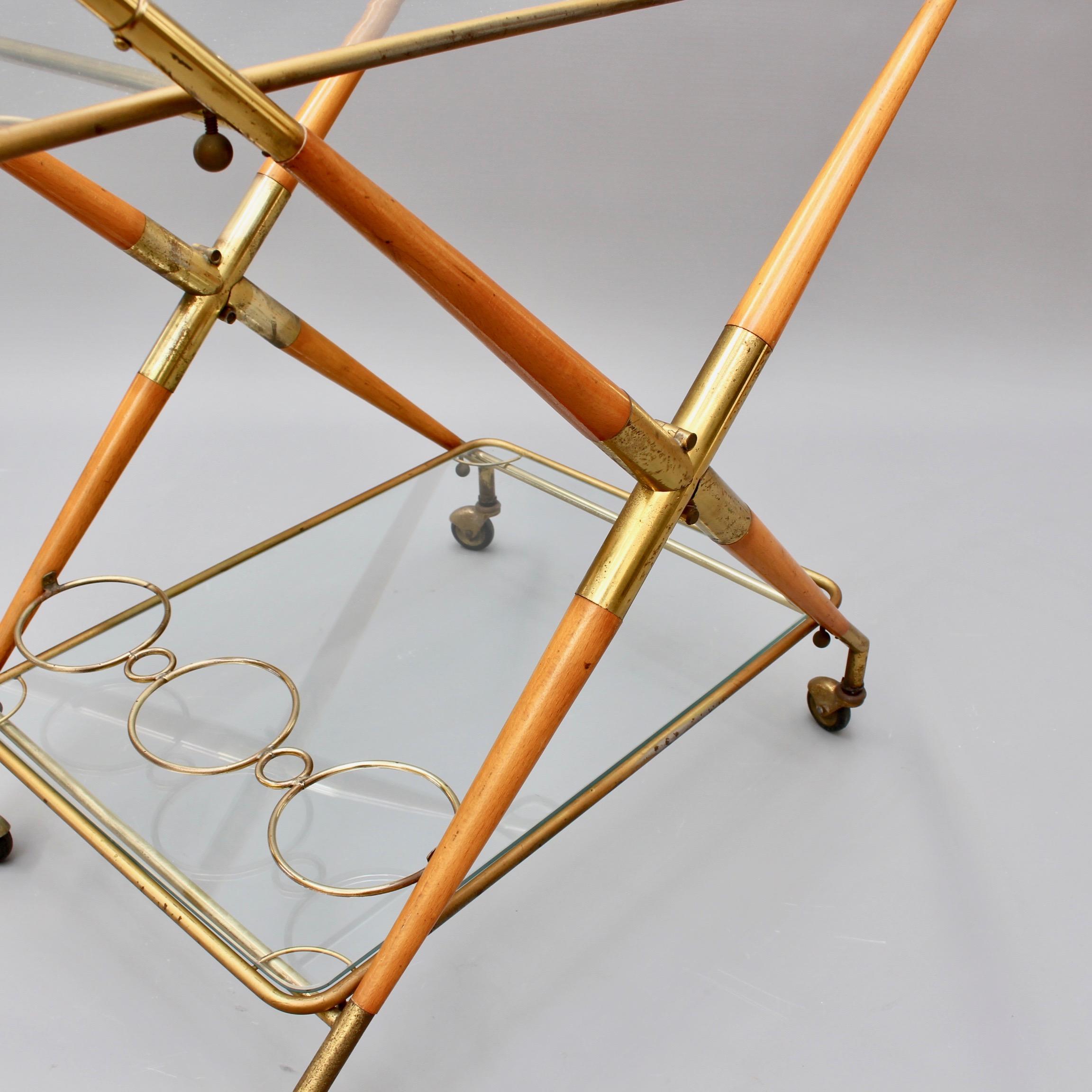 Vintage Italian Serving Trolley or Bar Cart by Cesare Lacca, circa 1950s 6