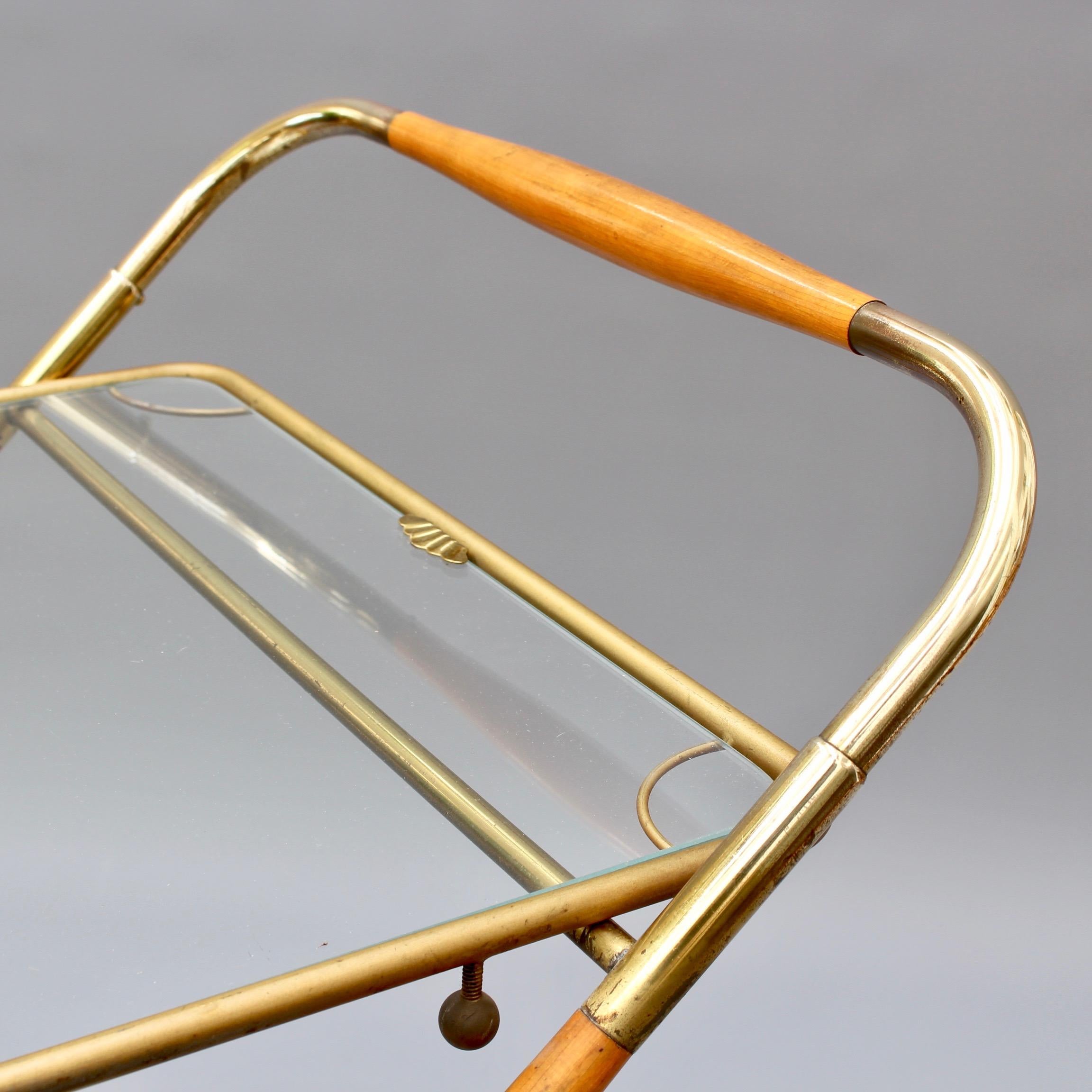 Vintage Italian Serving Trolley or Bar Cart by Cesare Lacca, circa 1950s 11