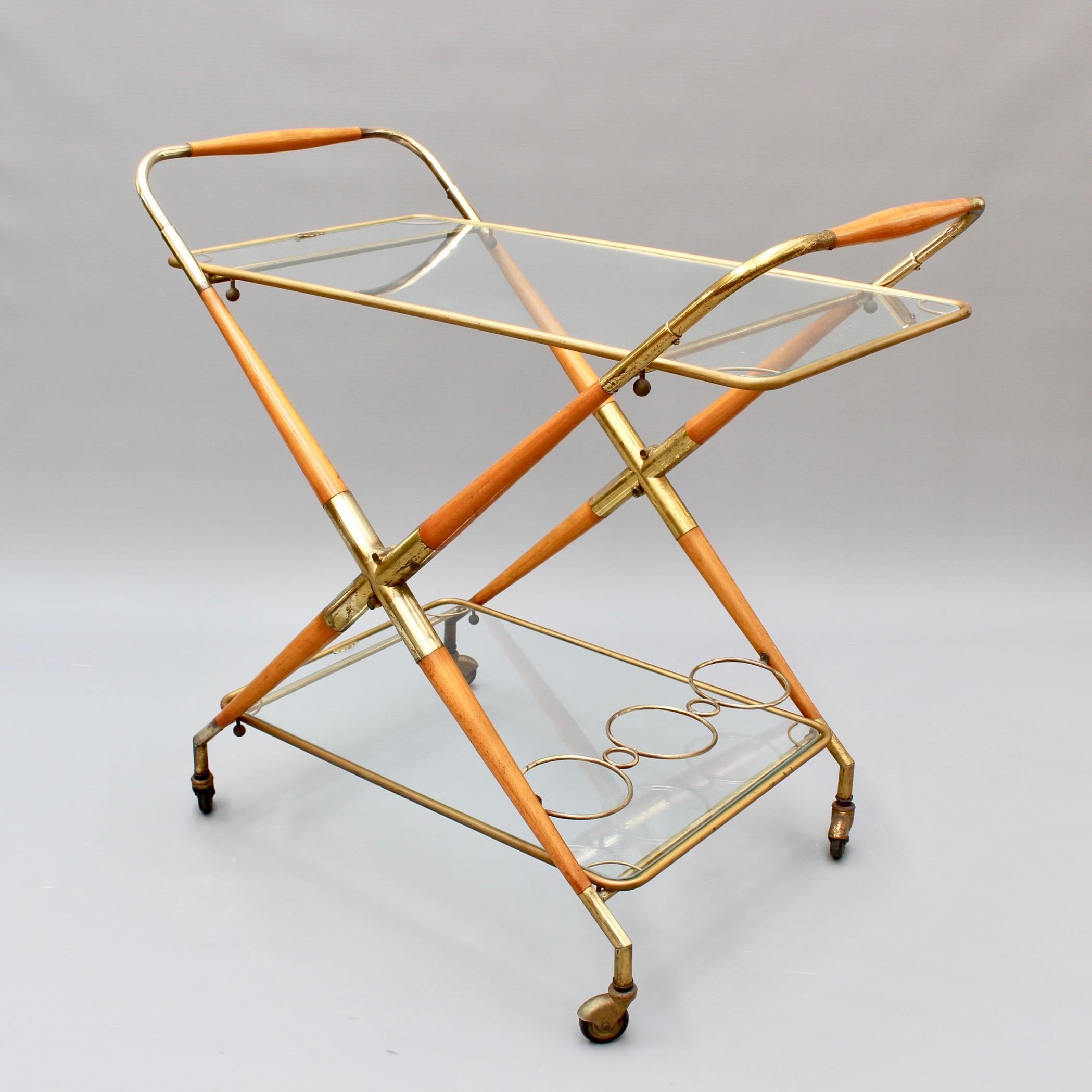 Vintage Italian Serving Trolley or Bar Cart by Cesare Lacca, circa 1950s 1