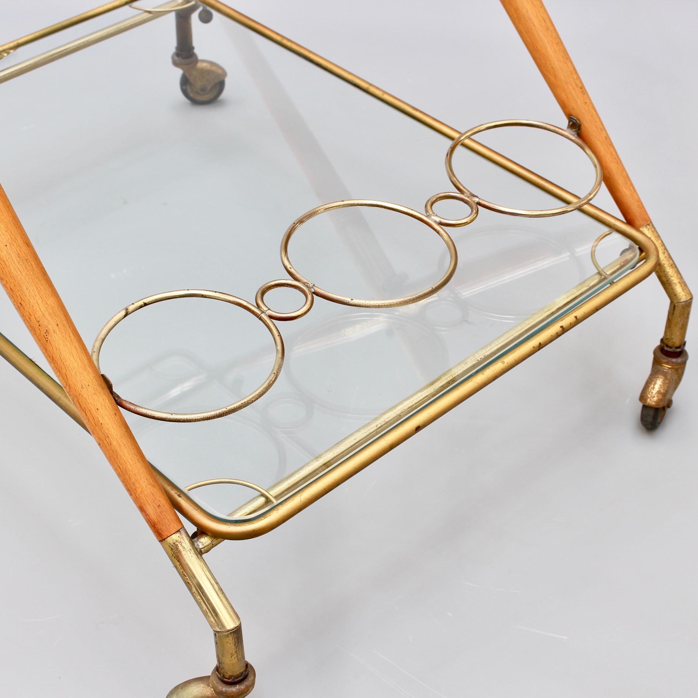 Vintage Italian Serving Trolley or Bar Cart by Cesare Lacca, circa 1950s 2