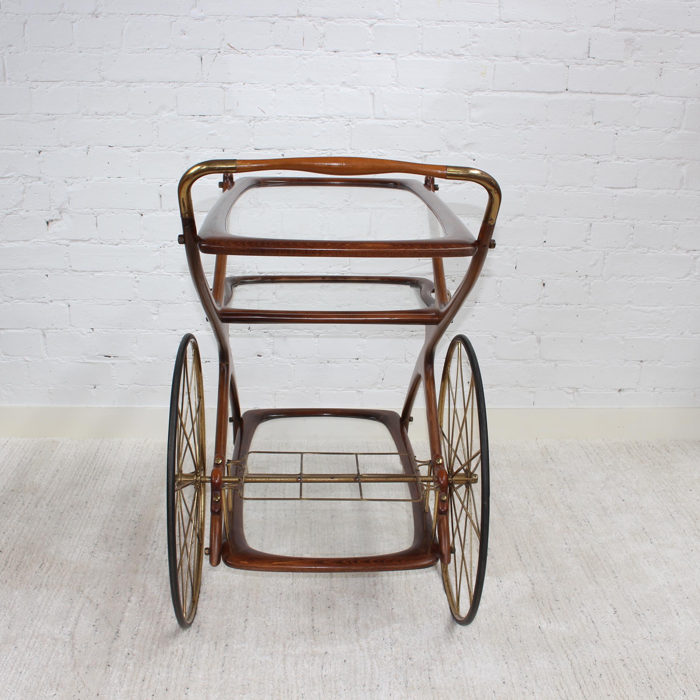 Vintage Italian Serving Trolley / Bar Cart by Cesare Lacca, Circa 1950s 2