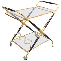 Vintage Italian Serving Trolley / Bar Cart by Cesare Lacca, circa 1950s