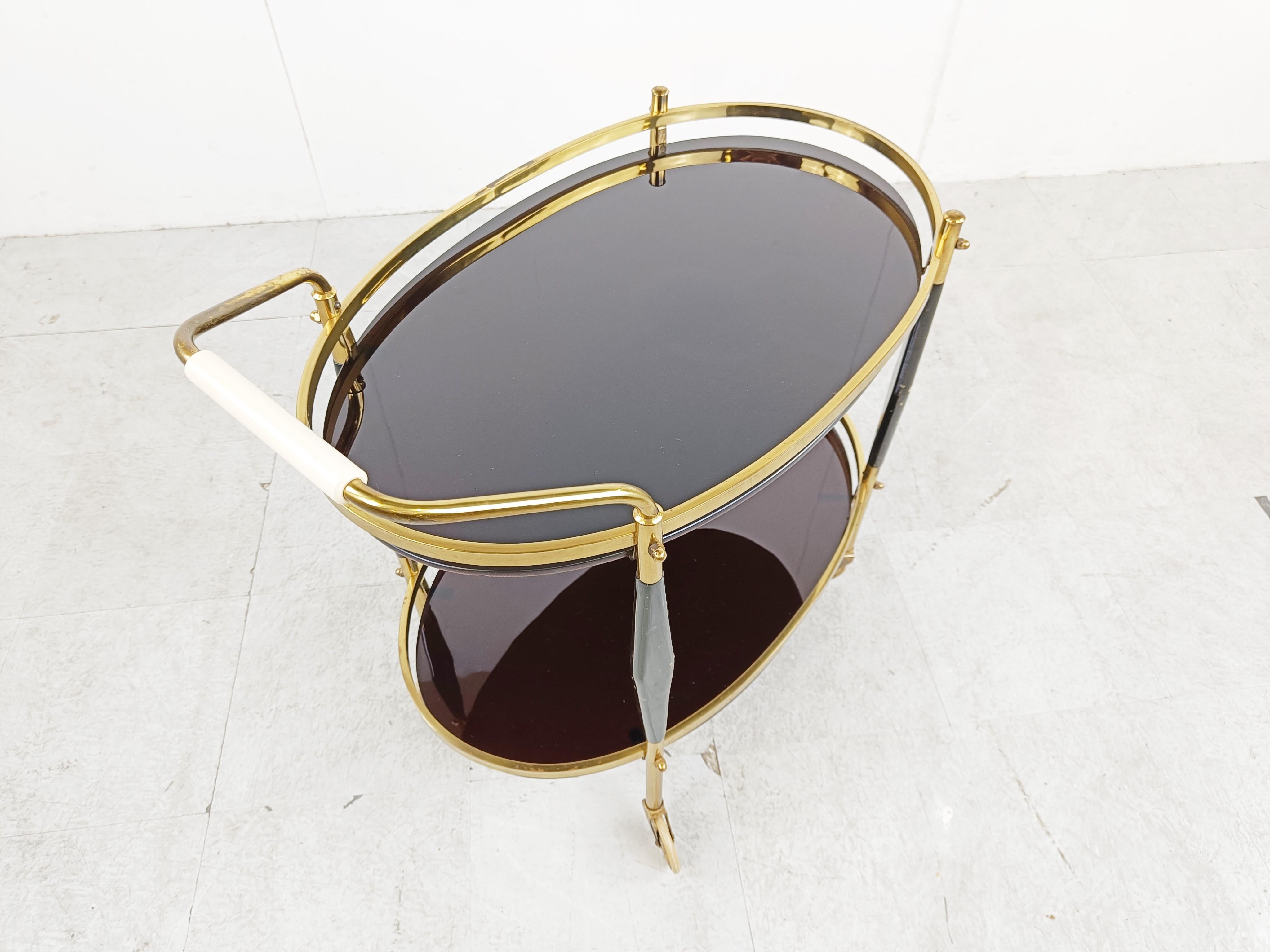 Vintage italian serving trolley by Cesare Lacca, 1950s  3