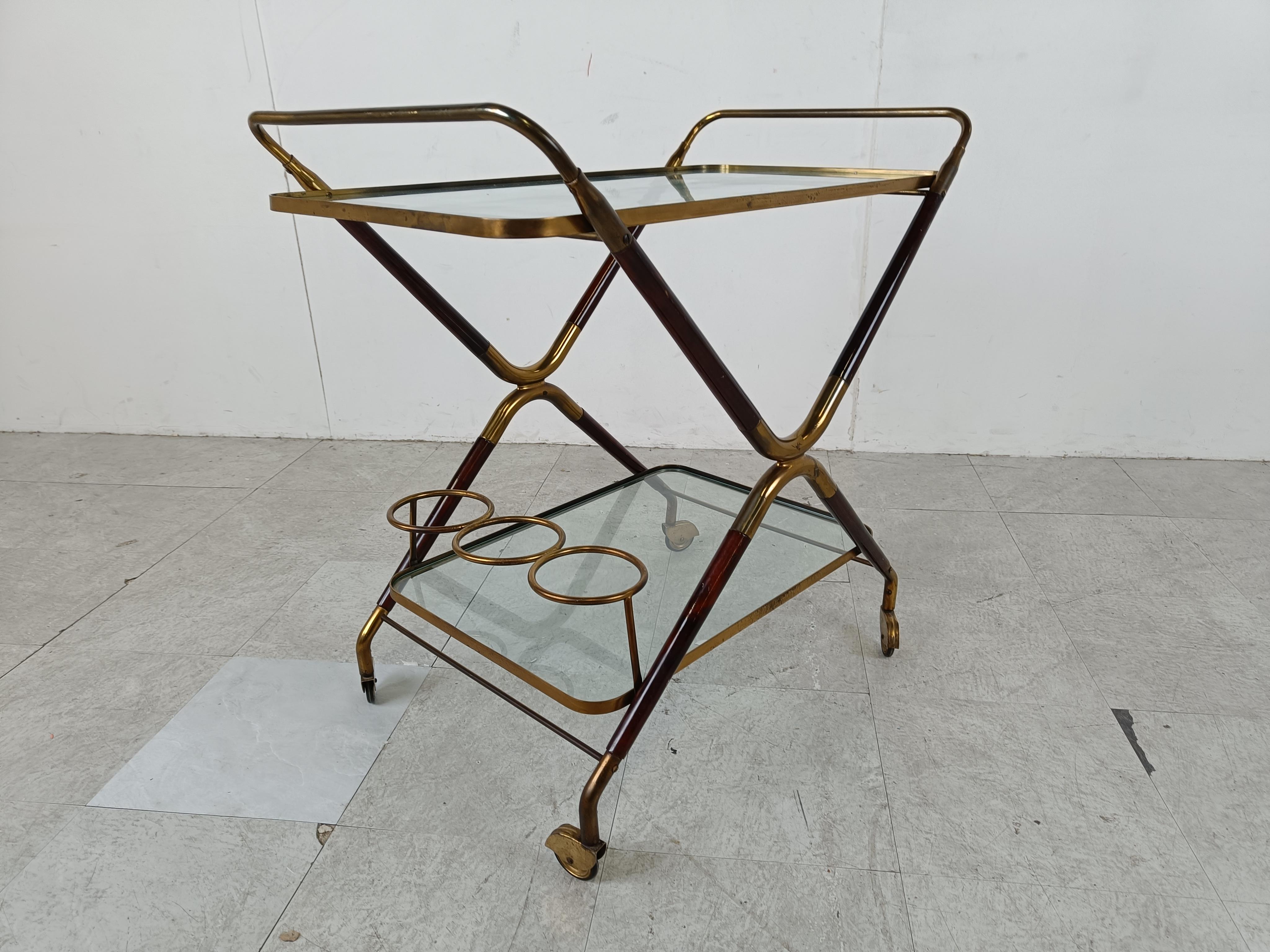 Vintage italian serving trolley by Cesare Lacca, 1950s  For Sale 3