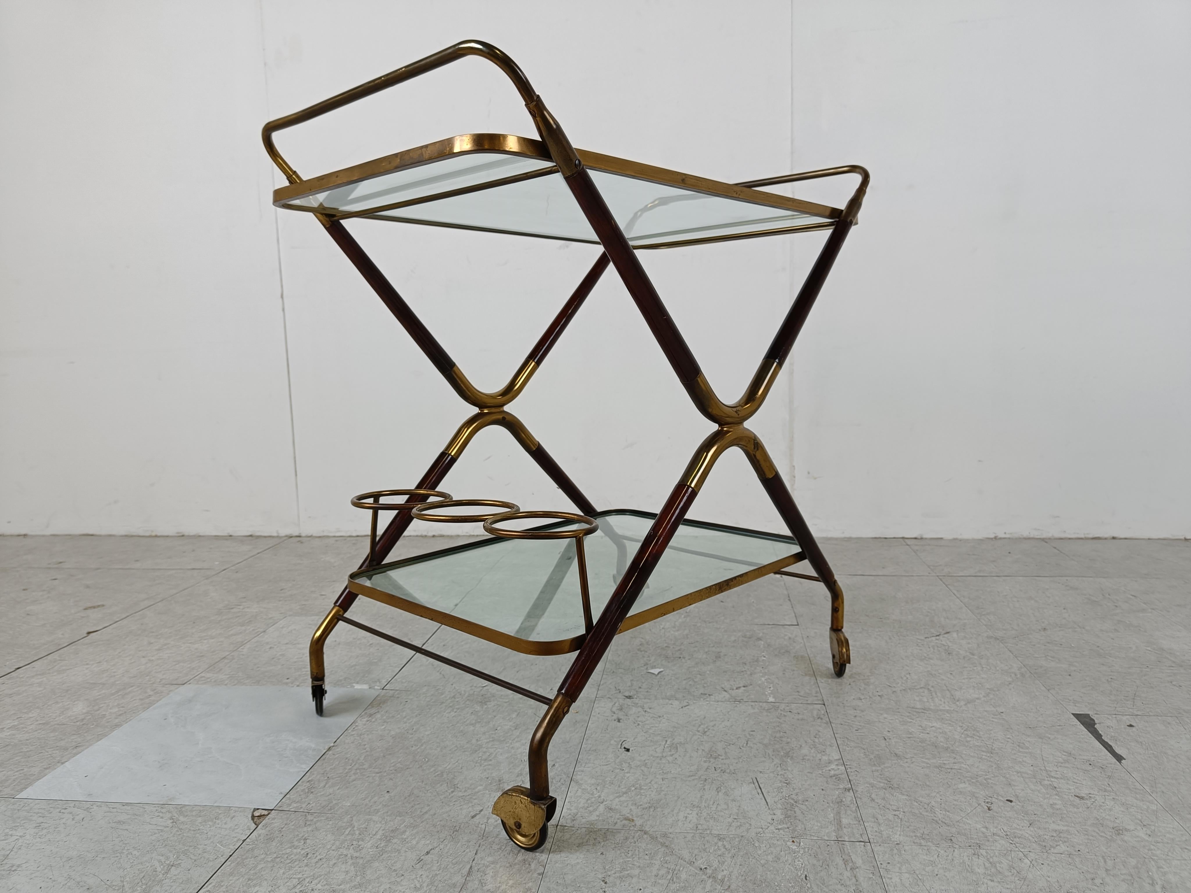 Vintage italian serving trolley by Cesare Lacca, 1950s  For Sale 4