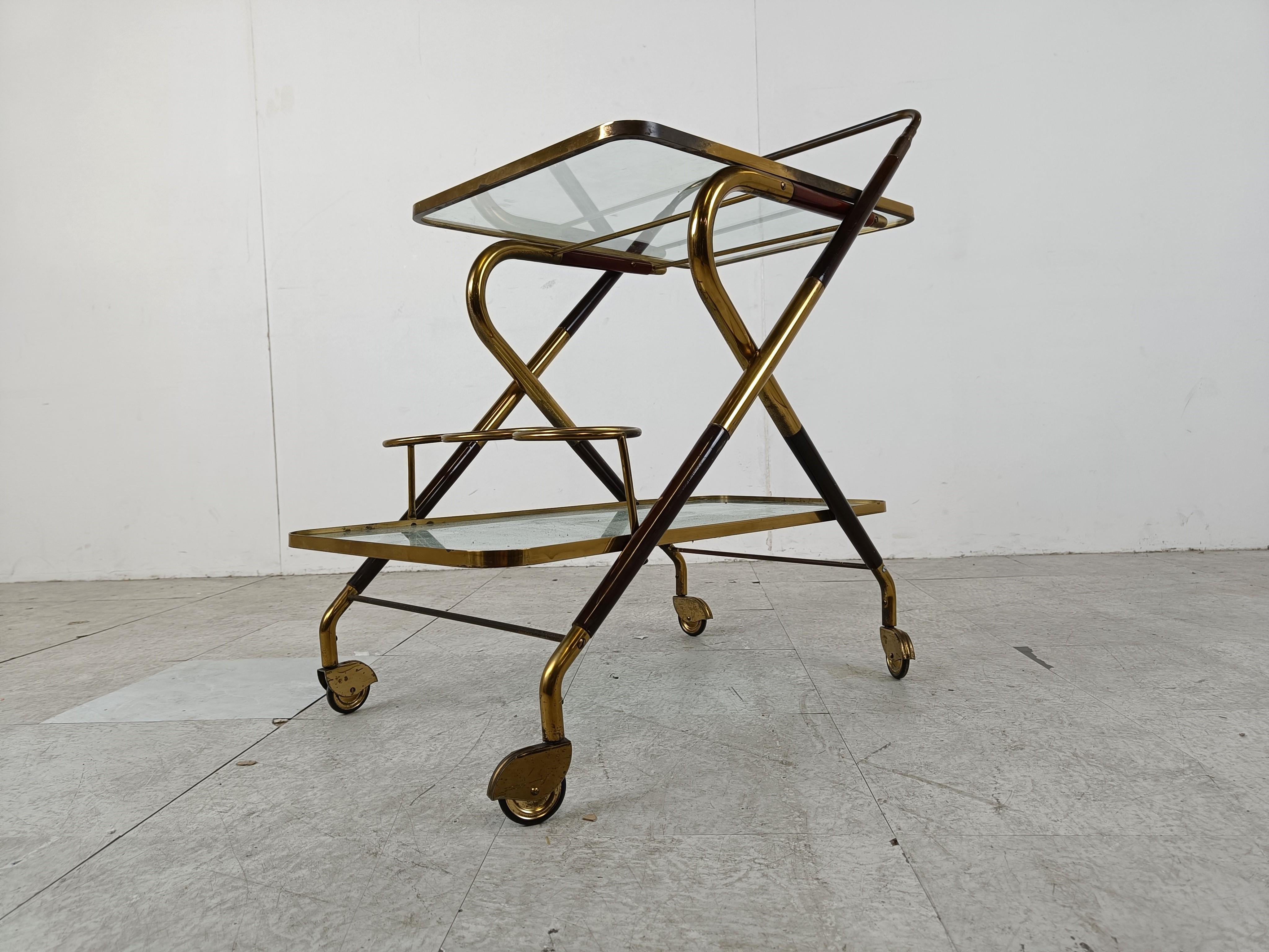 Vintage italian serving trolley by Cesare Lacca, 1950s For Sale 4