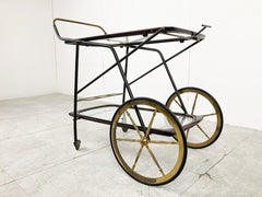Vintage italian serving trolley by Cesare Lacca, 1950s