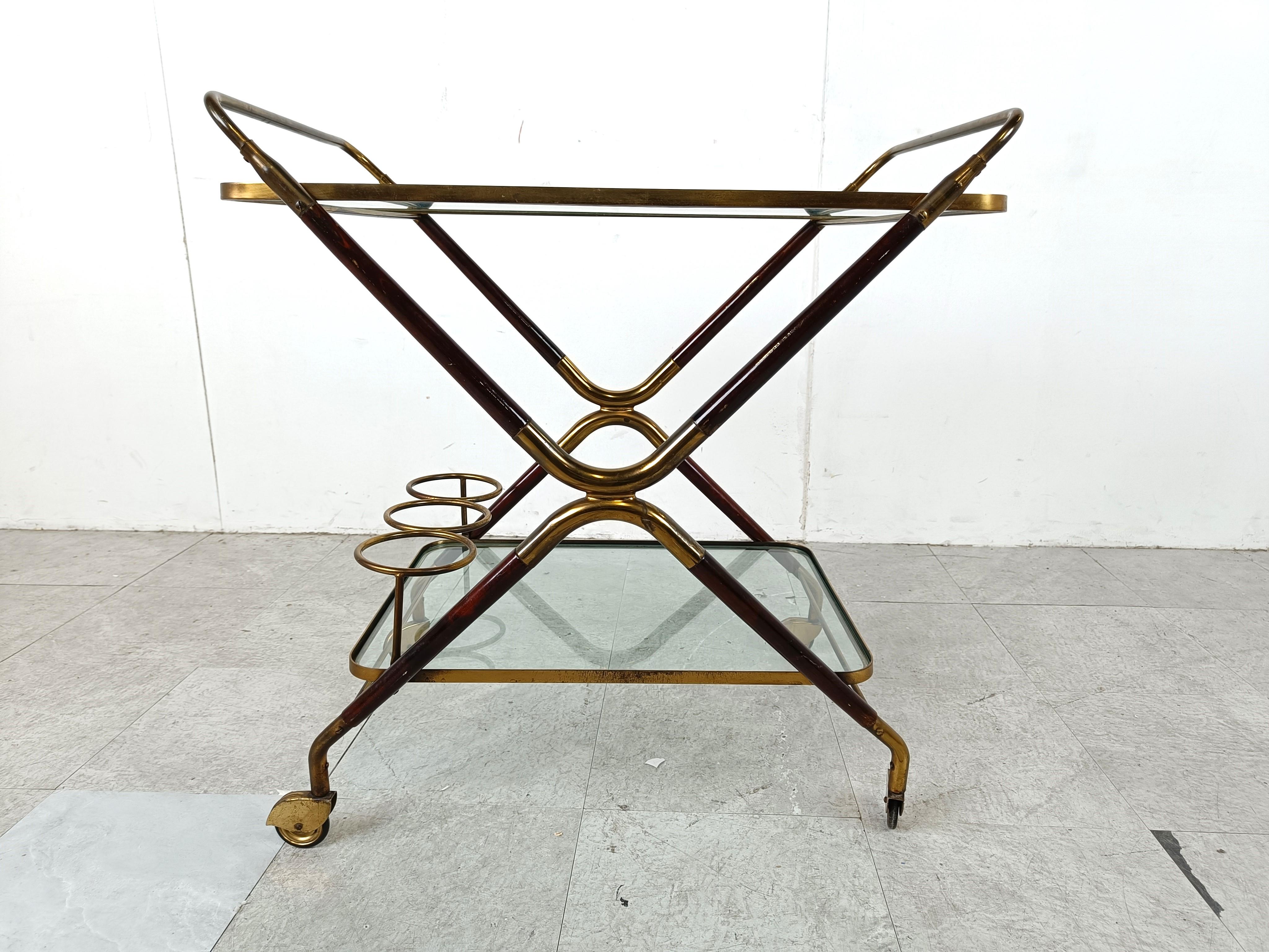 Italian Vintage italian serving trolley by Cesare Lacca, 1950s  For Sale
