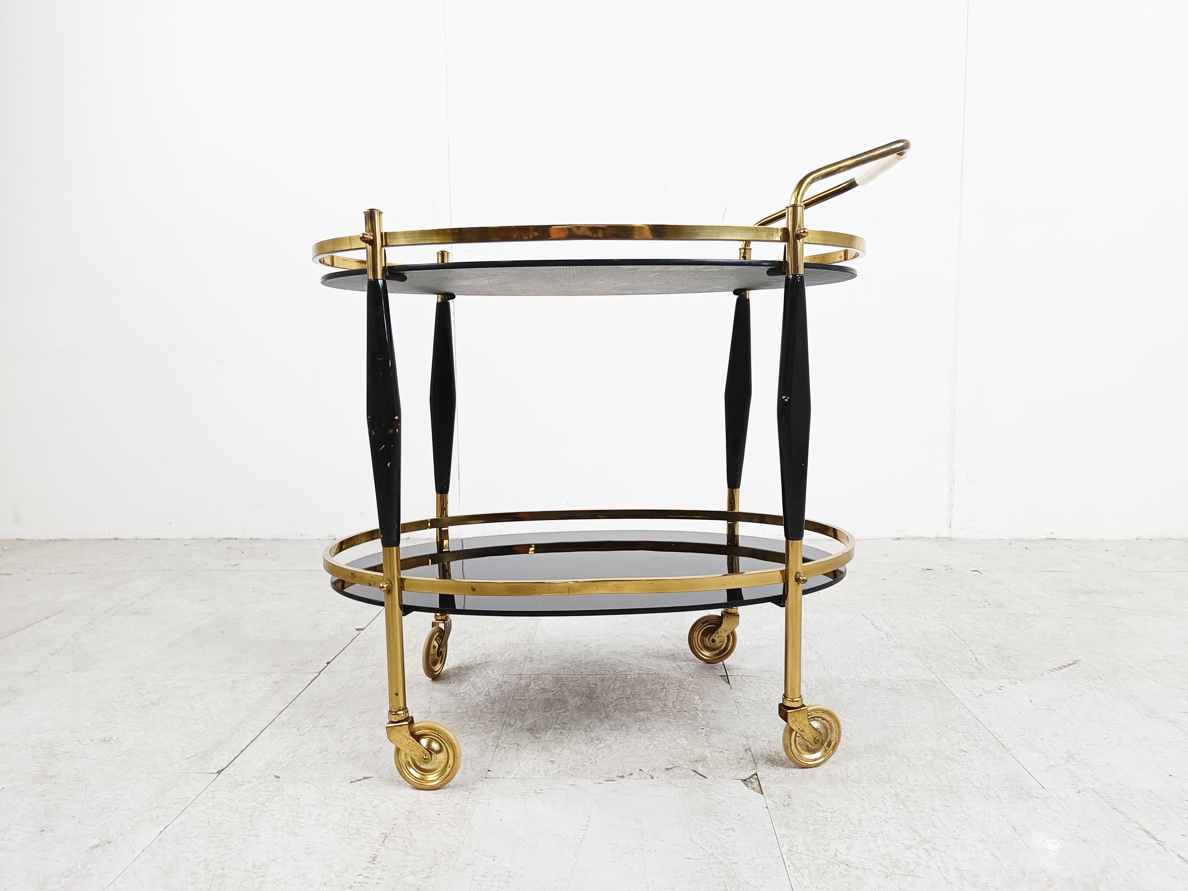 Mid-20th Century Vintage italian serving trolley by Cesare Lacca, 1950s 