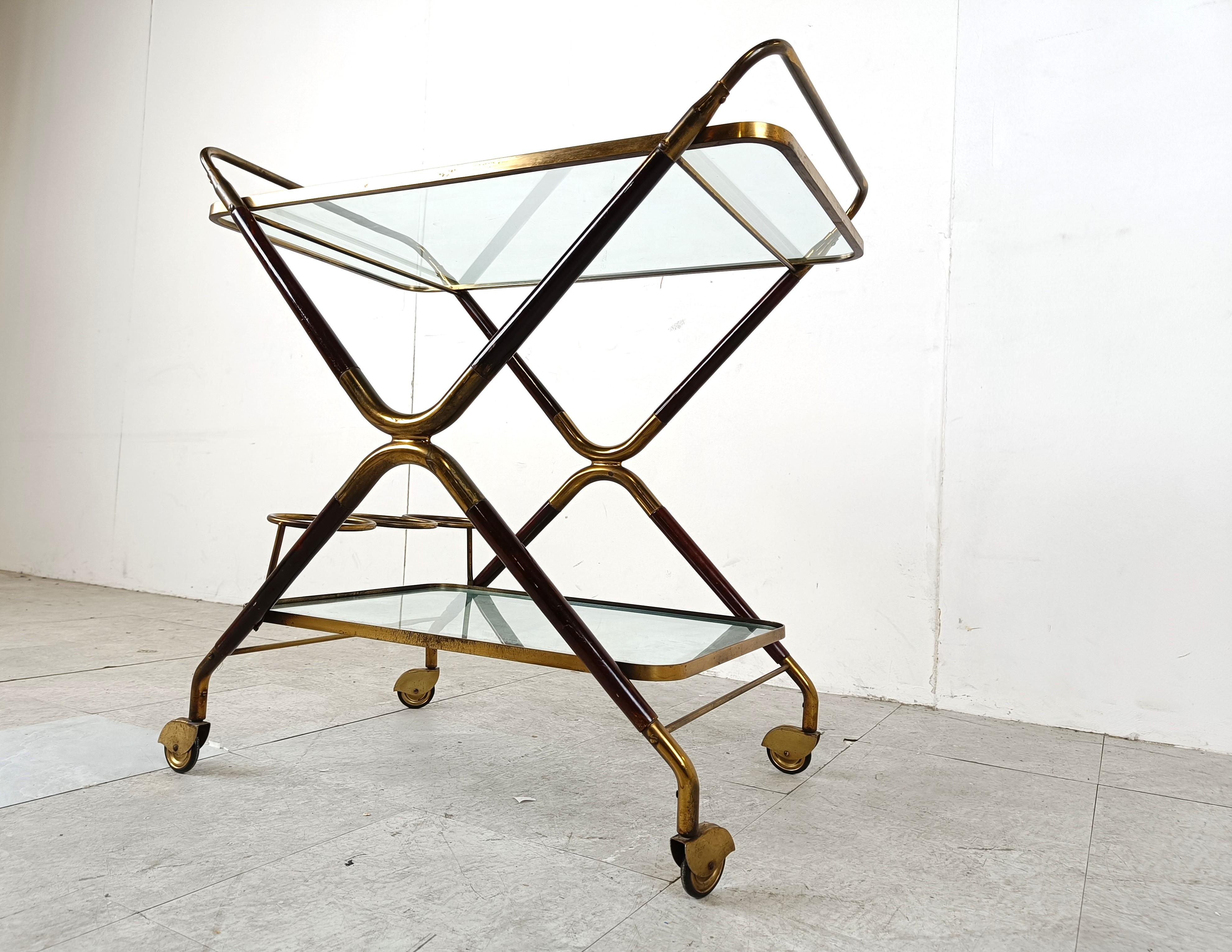 Mid-20th Century Vintage italian serving trolley by Cesare Lacca, 1950s  For Sale