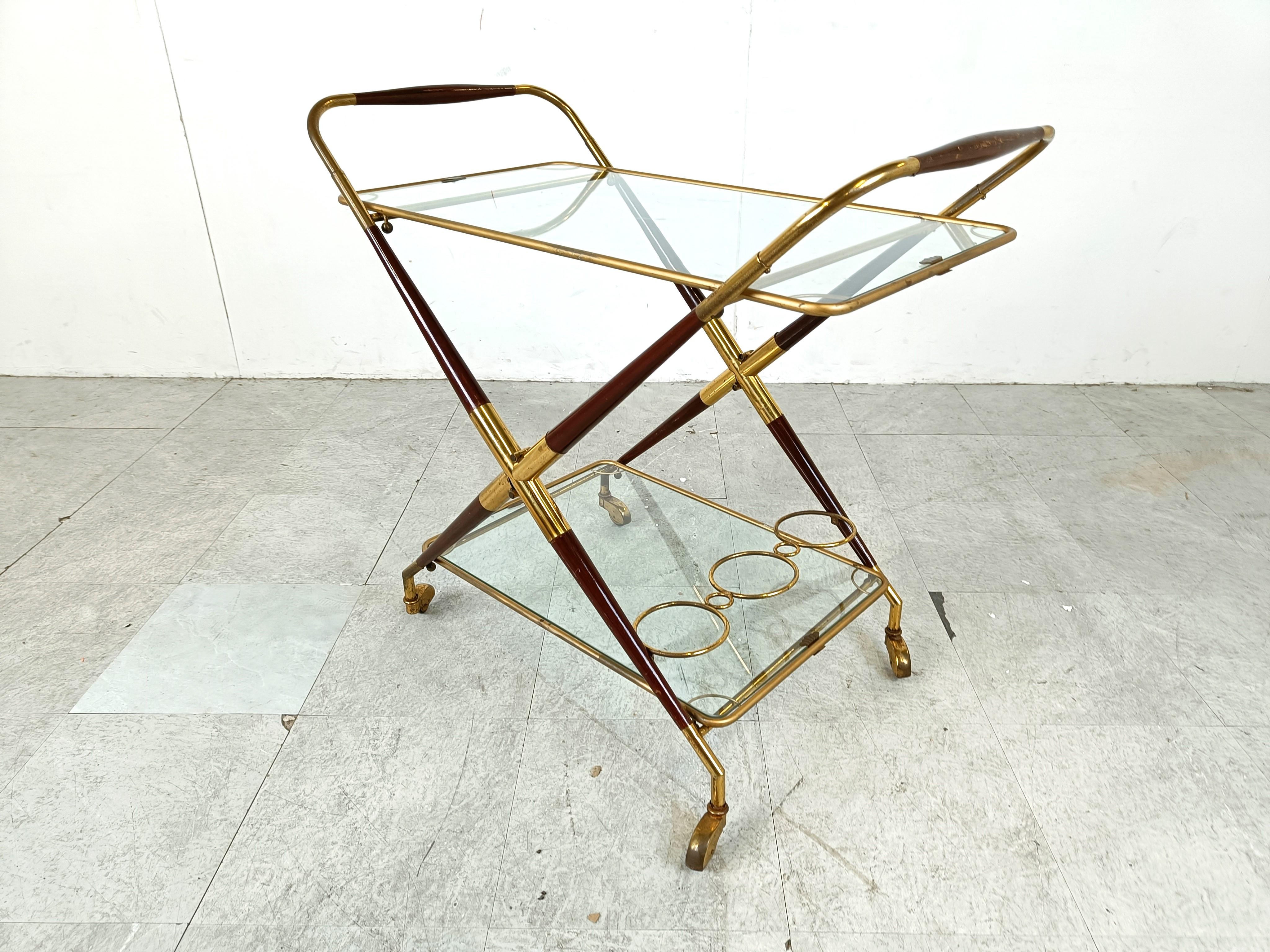 Mid-20th Century Vintage italian serving trolley by Cesare Lacca, 1950s For Sale