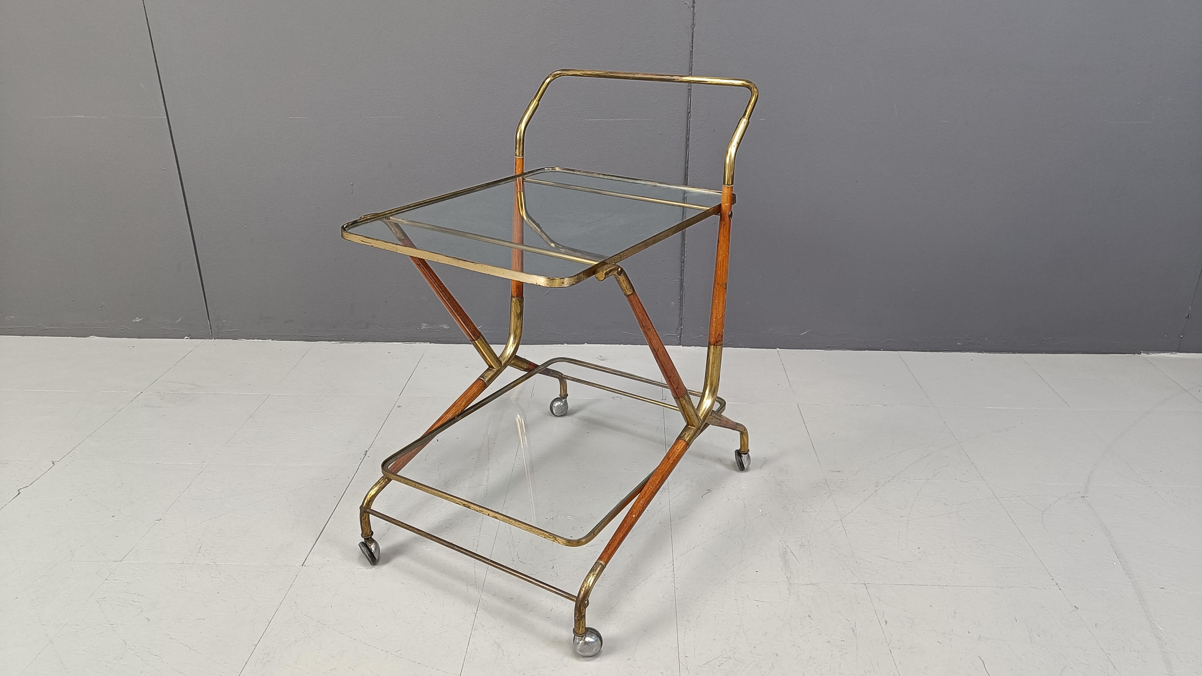 Italienischer Servierwagen im Vintage-Stil von Cesare Lacca, 1950er Jahre im Angebot 1