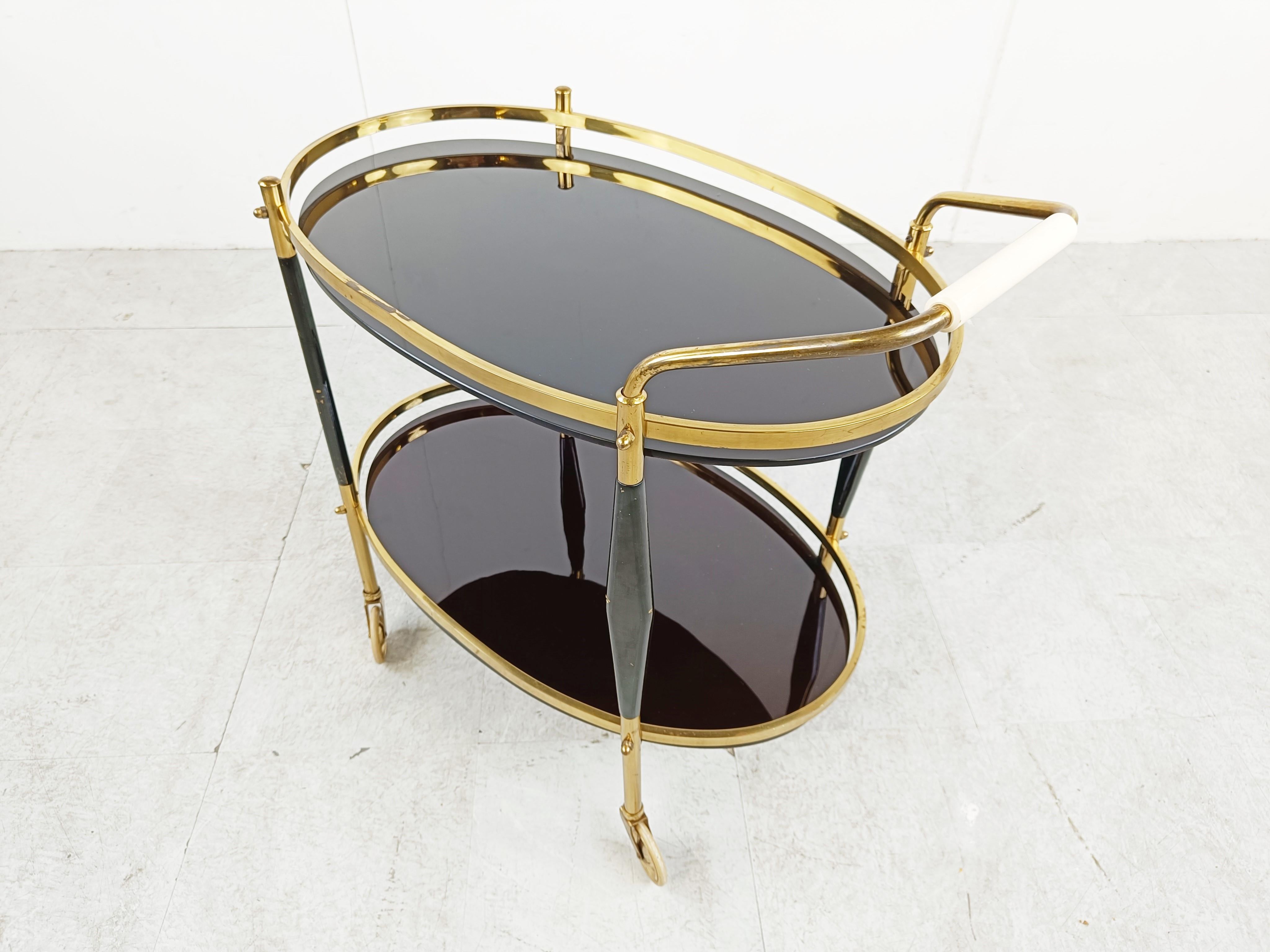 Vintage italian serving trolley by Cesare Lacca, 1950s  1