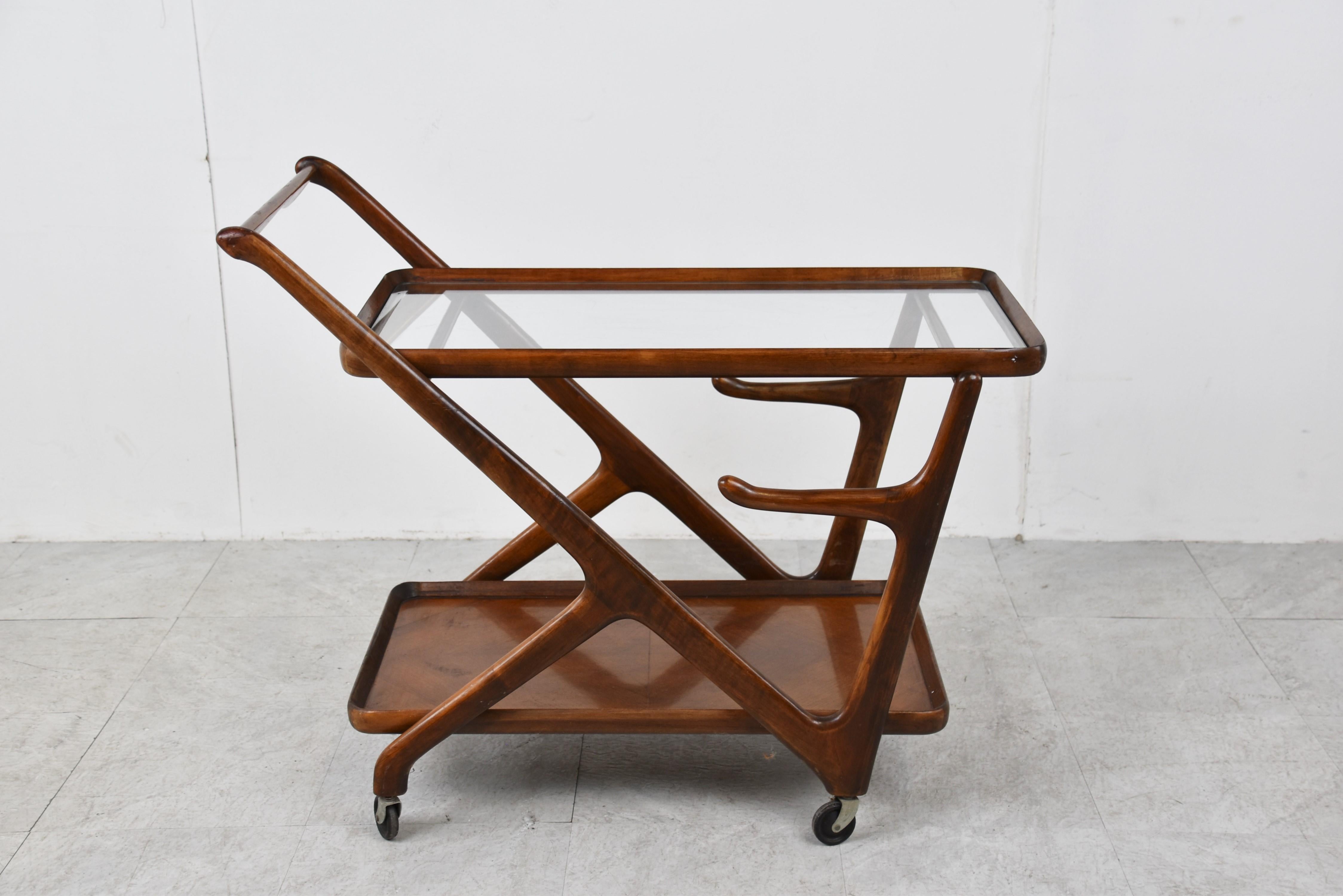 Vintage Italian Serving Trolley by Cesare Lacca, 1950s For Sale 2